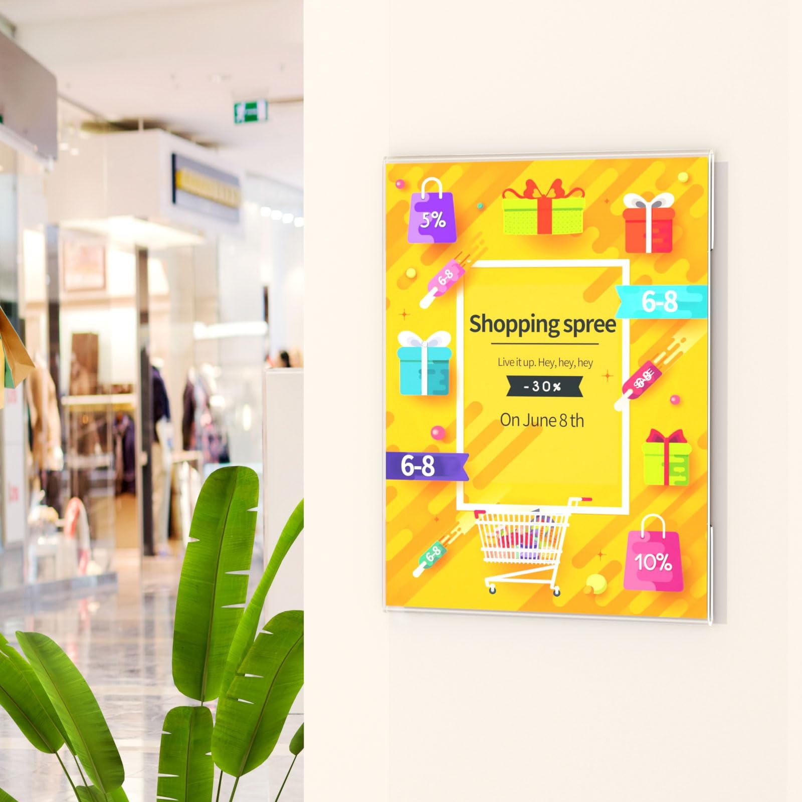 HIIMIEI Acrylic Sign Holder 8.5 x 11 Wall Mounted with Double 8.5×11 », clear