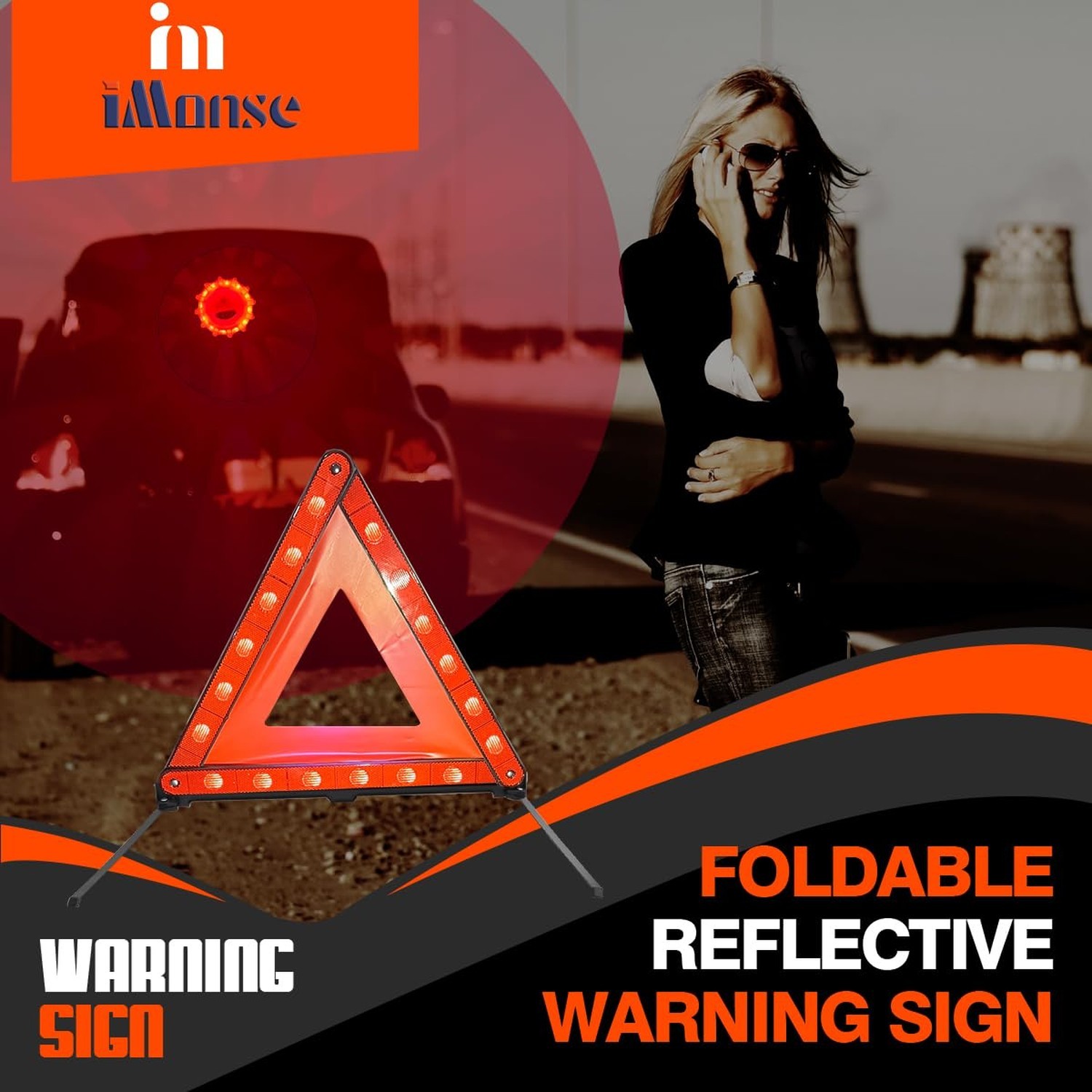 Warning Safety Triangle Kit, Emergency Roadside Warning Reflective Triangle 2…