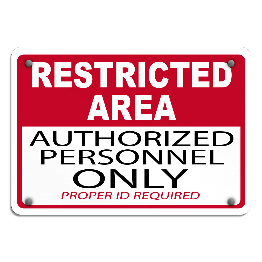 Aluminum Horizontal Metal Sign Red Restricted Access Weatherproof Street Signage