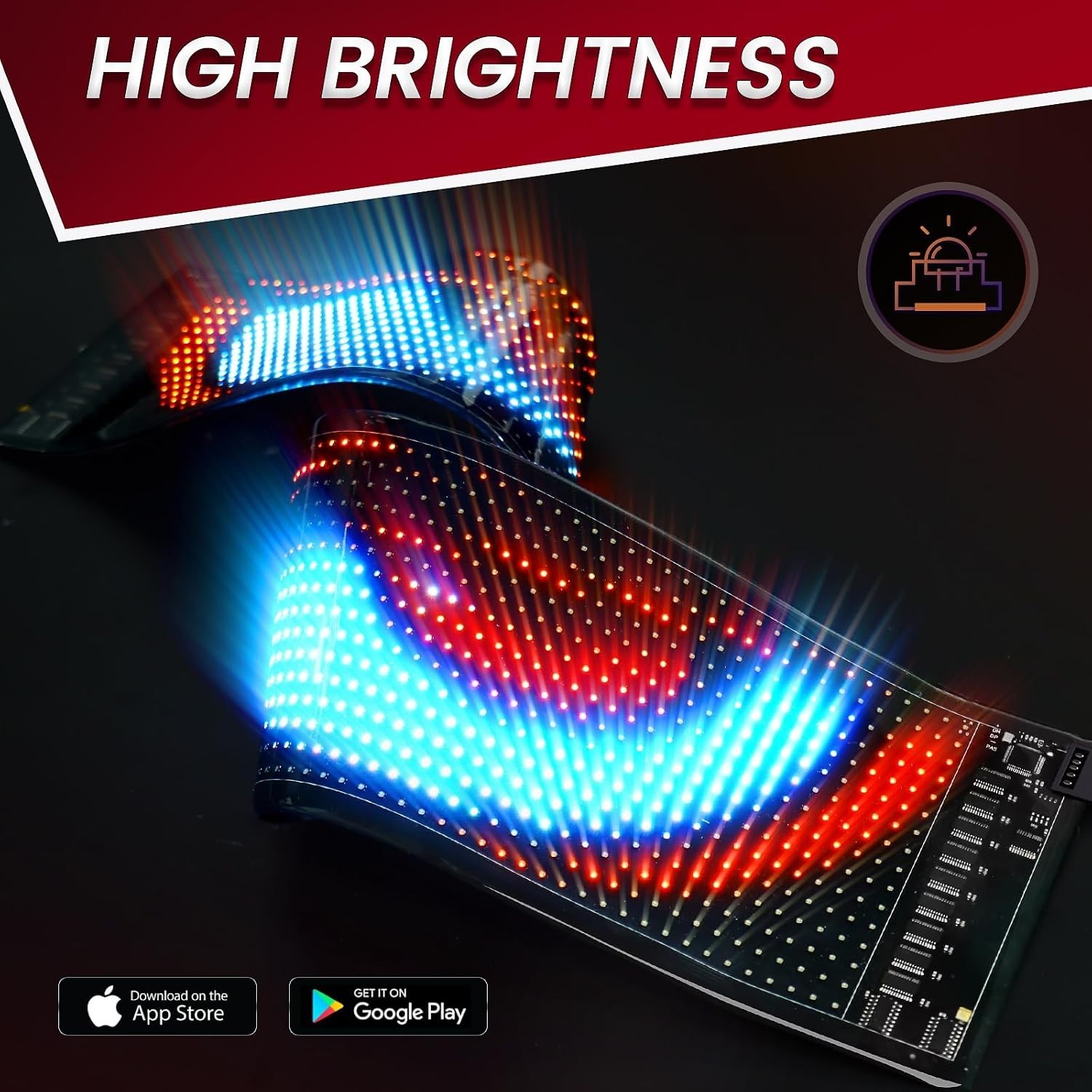 Colorful Scrolling LED Sign, Bluetooth Control, 23 »x5 »