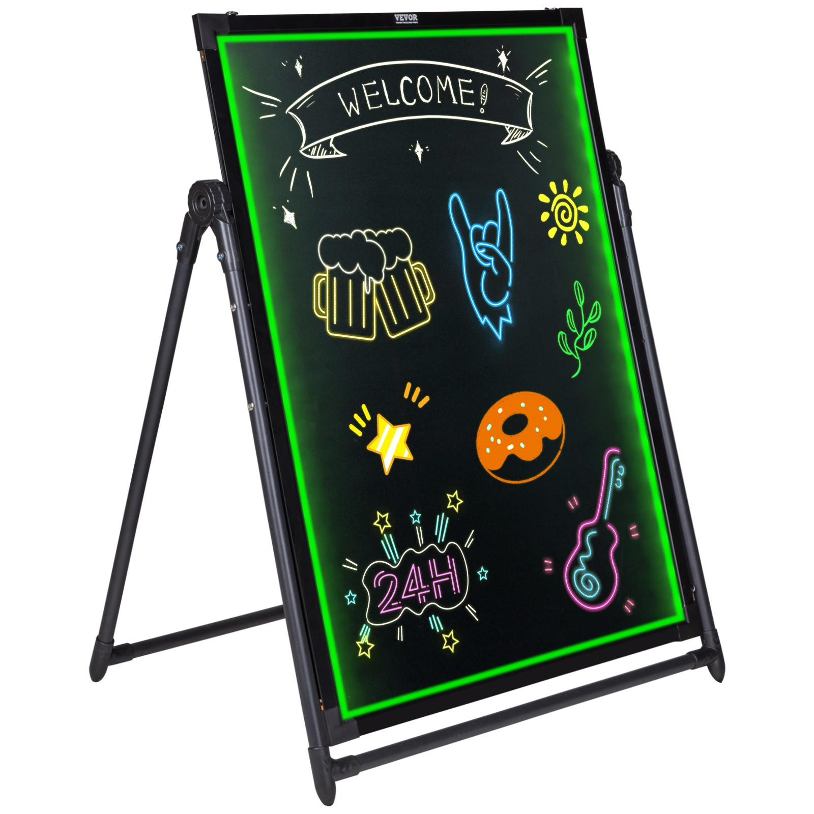 VEVOR LED Message Writing Board 32&Prime;x24&Prime; Illuminated Erasable Lighted Chalkboard