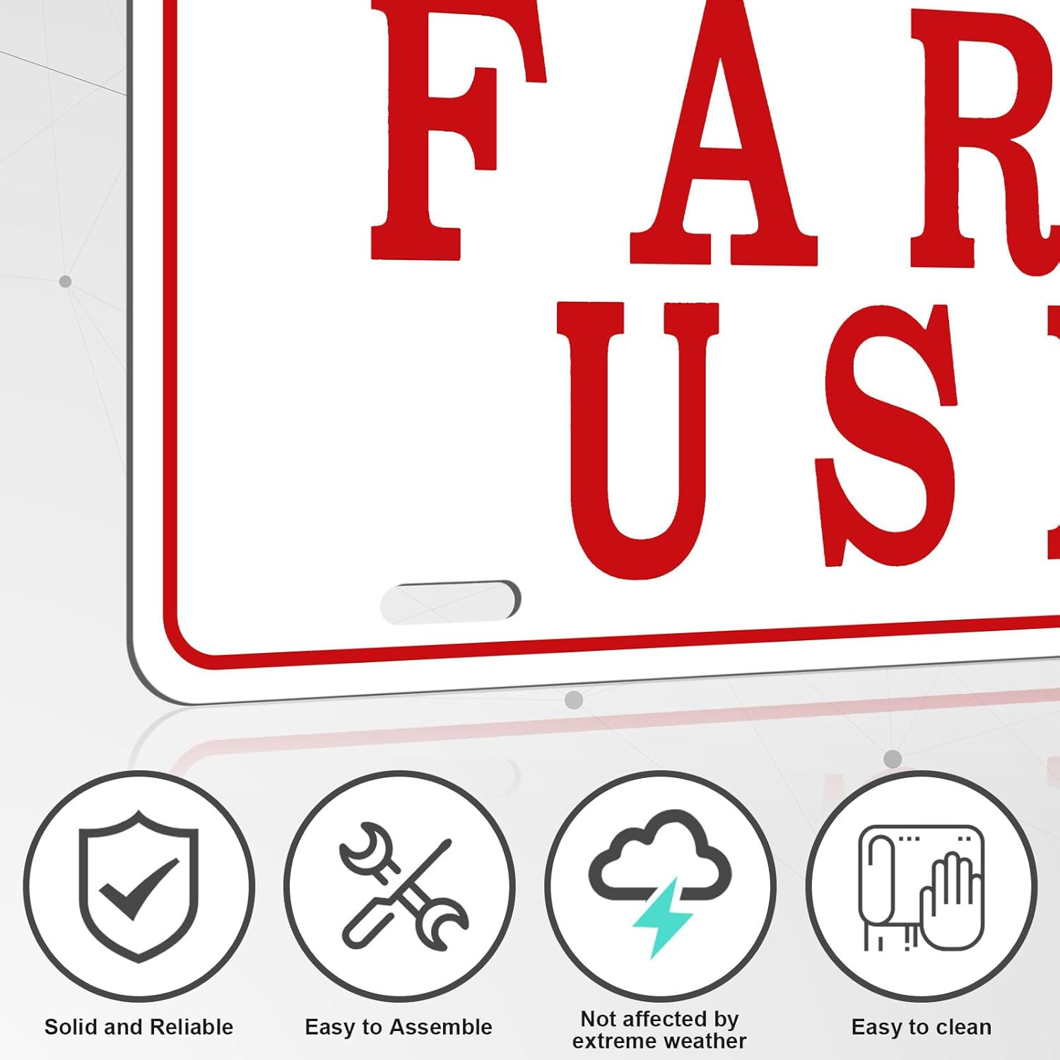 Blulu 4 Pieces Farm Use ID Tag Sign Aluminum Reflective Rust red, white
