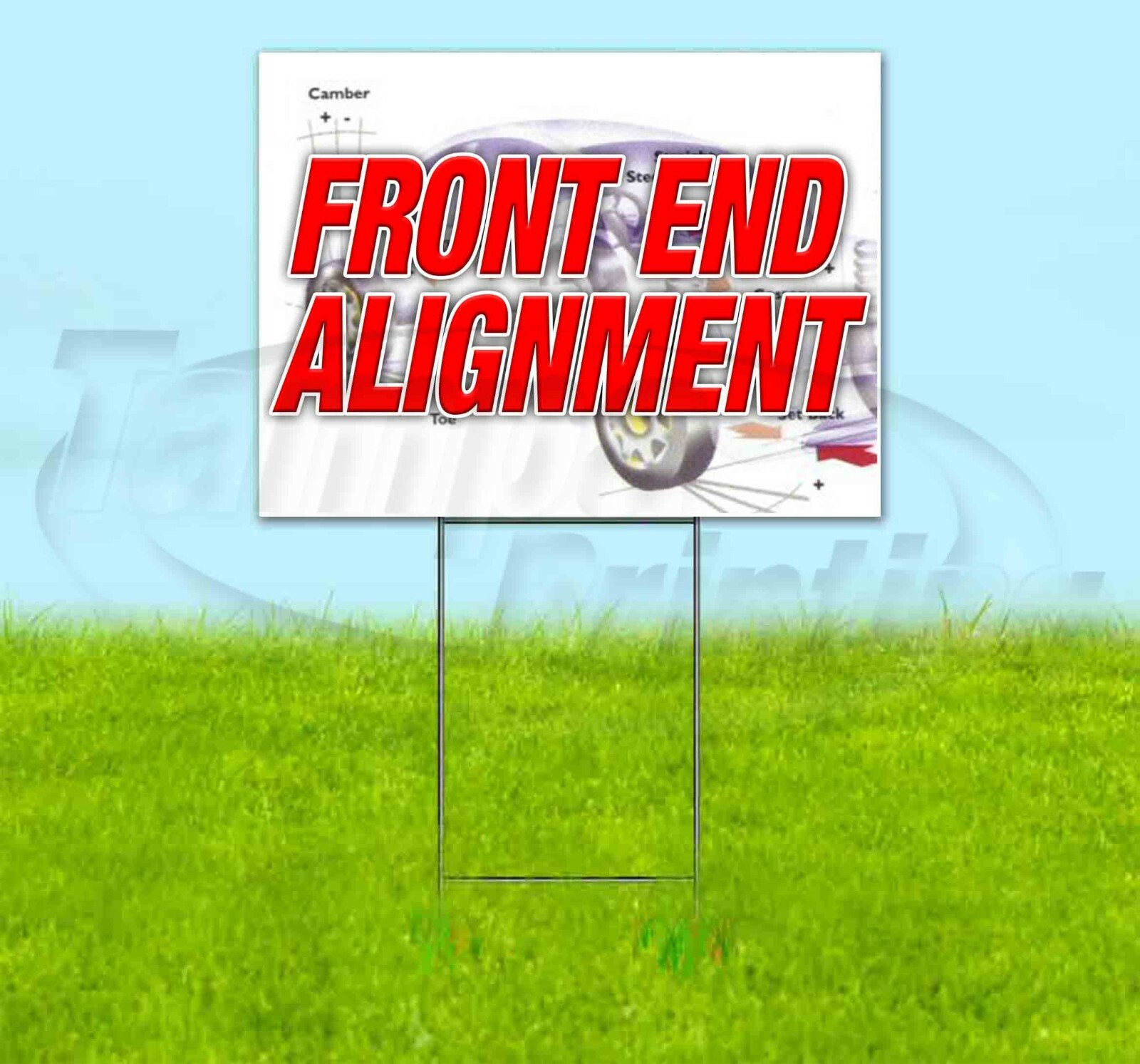 FRONT END ALIGNMENT Yard Sign Corrugated Plastic Bandit Lawn Decorations USA
