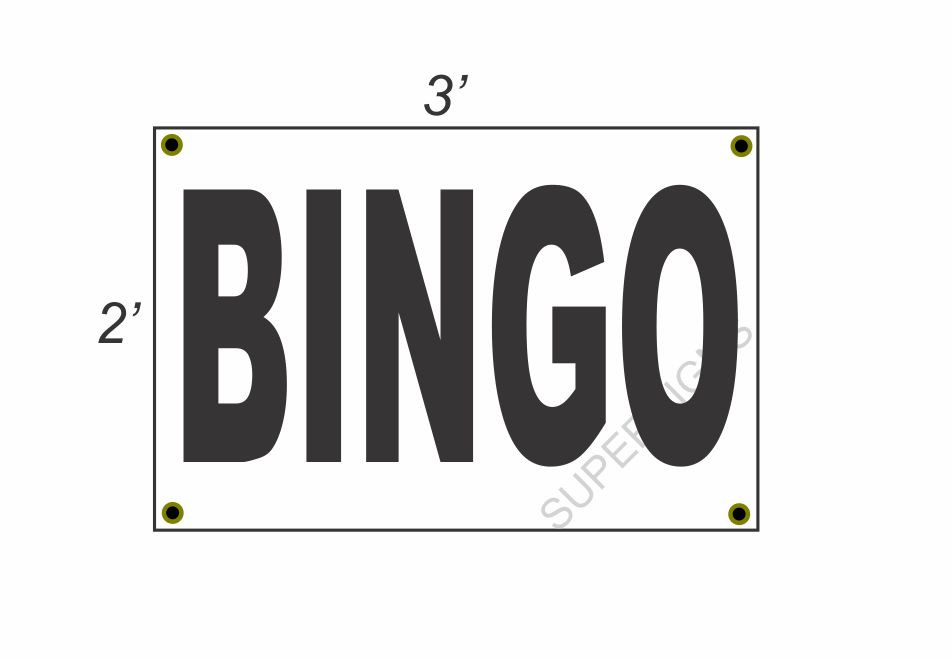 2×3 BINGO Black & White Banner Sign Discount Size & Price F=