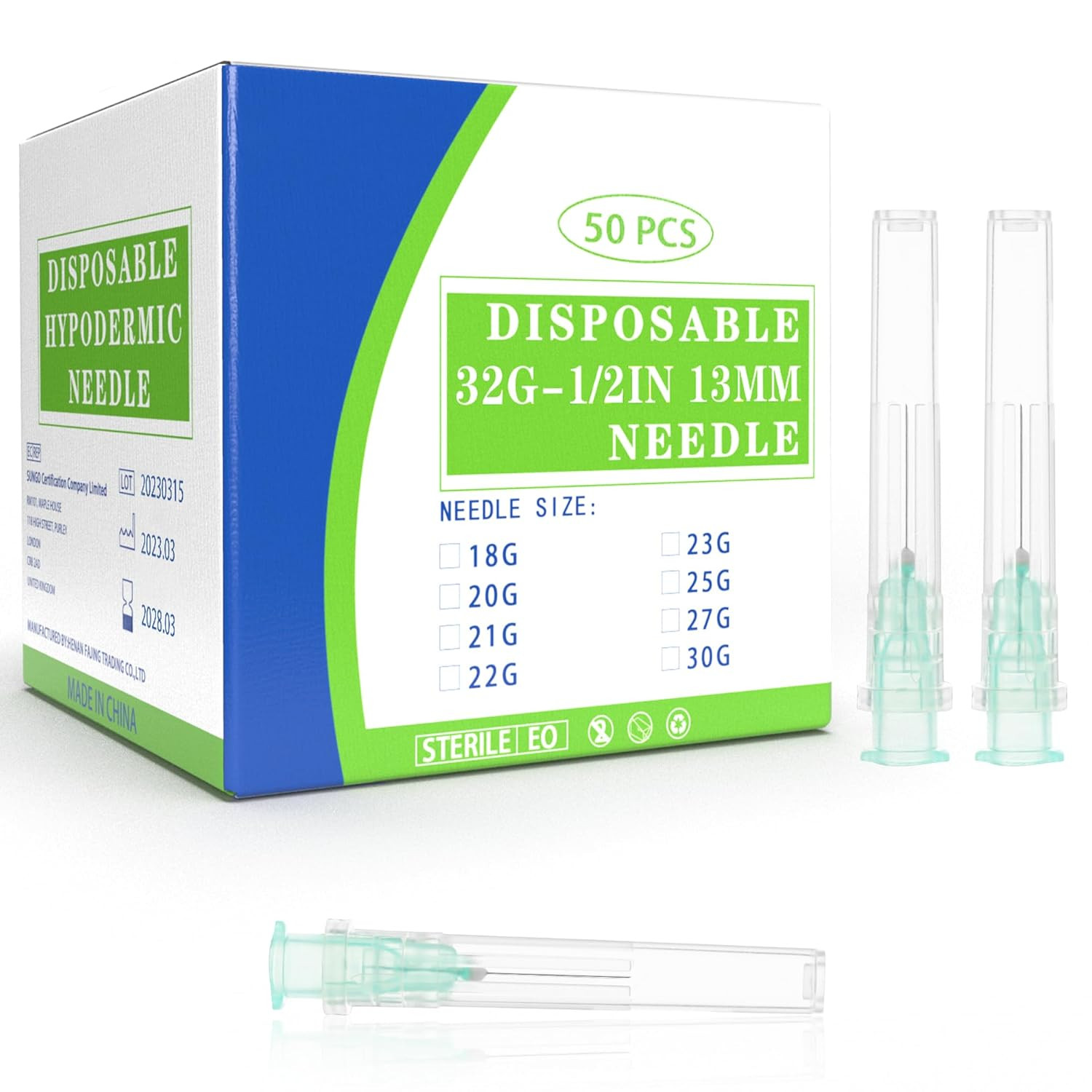 30 Gauge 1/2 Inch Disposable Needles with Caps – Luer Lock Lab Dispensing Access