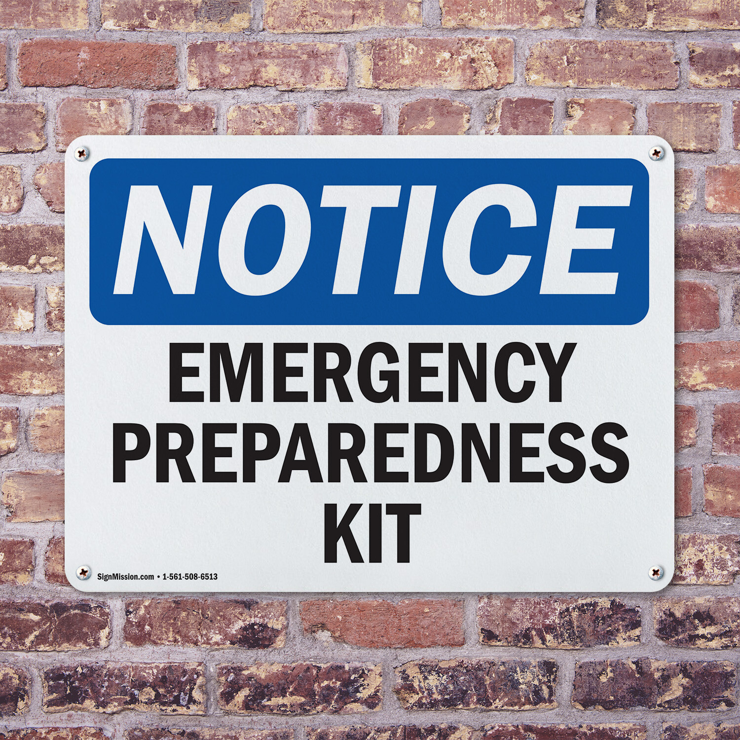 (2 Pack) Emergency Preparedness Kit OSHA Notice Sign Decal Metal Plastic