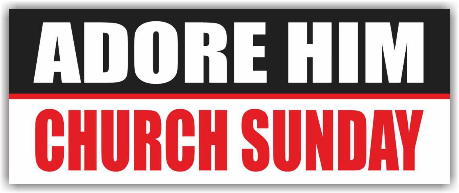 ADORE HIM CHURCH SUNDAY Advertising Banner Vinyl Mesh Sign Jesus Saves Bible