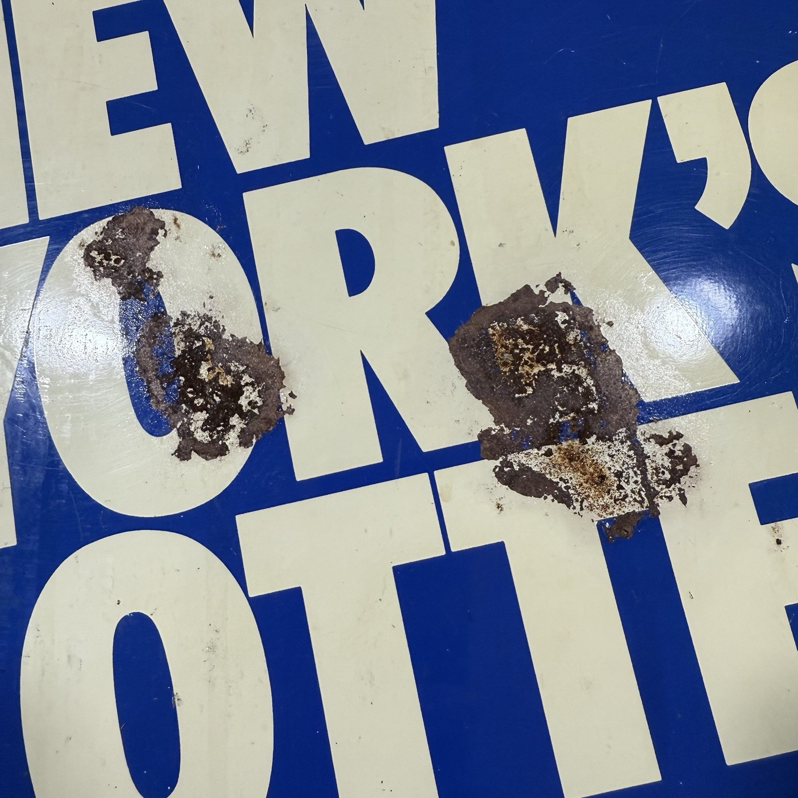 Vintage Original New York State Lottery Sign Double Sided Sign 24×18. man cave