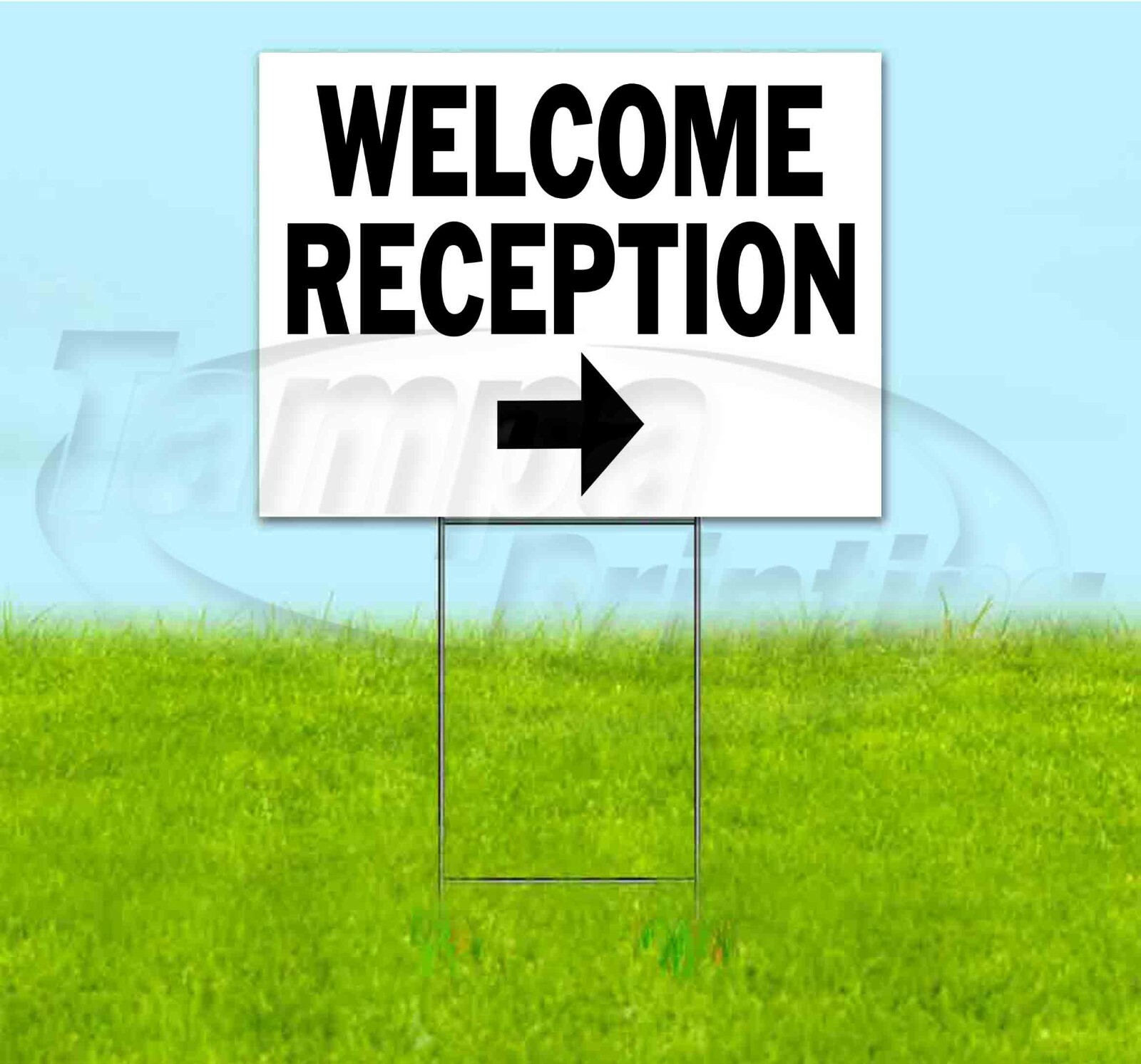 WELCOME RECEPTION ARROW 18×24 Yard Sign WITH STAKE Corrugated Bandit DIRECTIONAL