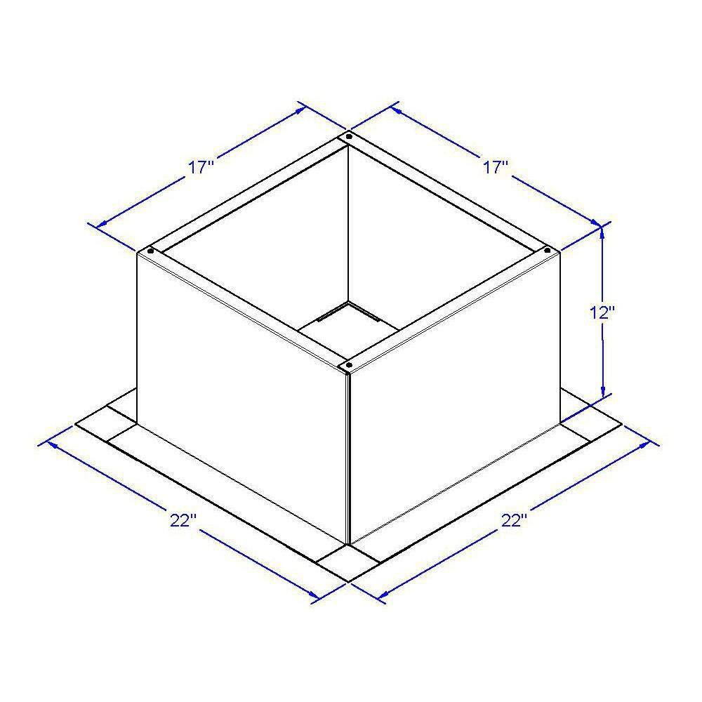 Box Is 17 In. Wide X 17 In. Long X 12 In. High Aluminum Roof Curb