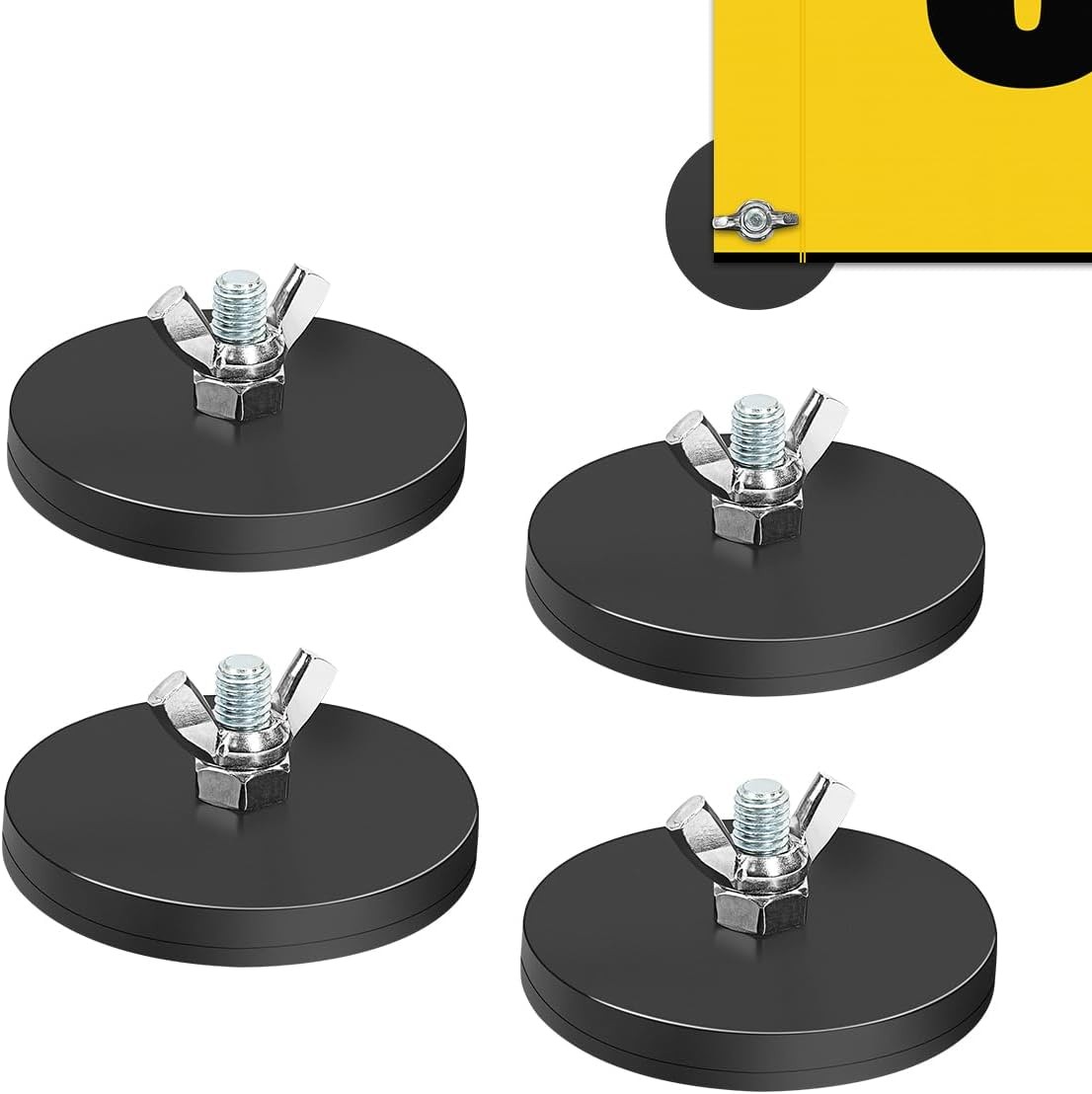 4Pcs Rubber Coated Heavy Duty Magnetic Flag Holder for Oversize Load Signs, S…