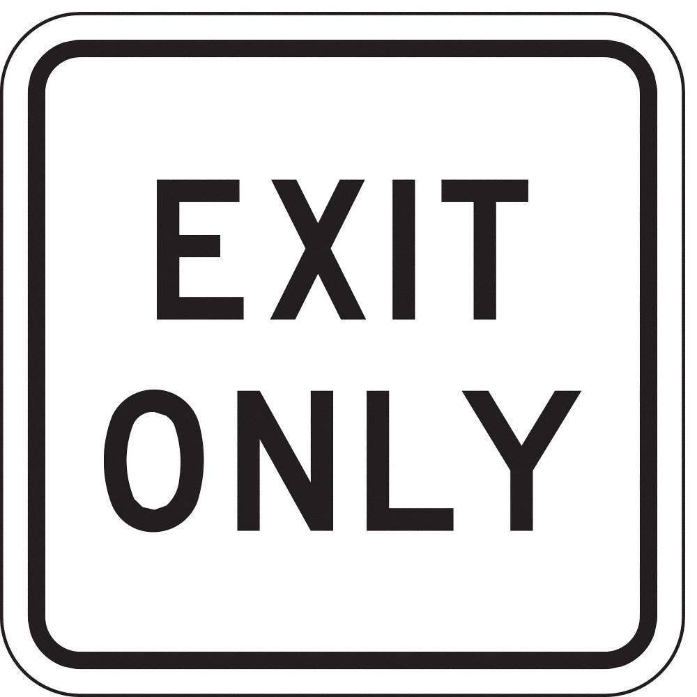 LYLE LR7-68-18DA Exit Only Parking Sign,18&Prime; x 18&Prime; 6DUX5