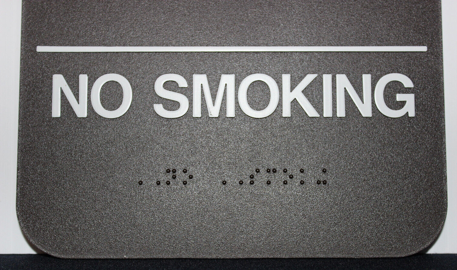 6&Prime;x9&Prime; ADA No Smoking Sign Brown/White Braille Grade II with Tape