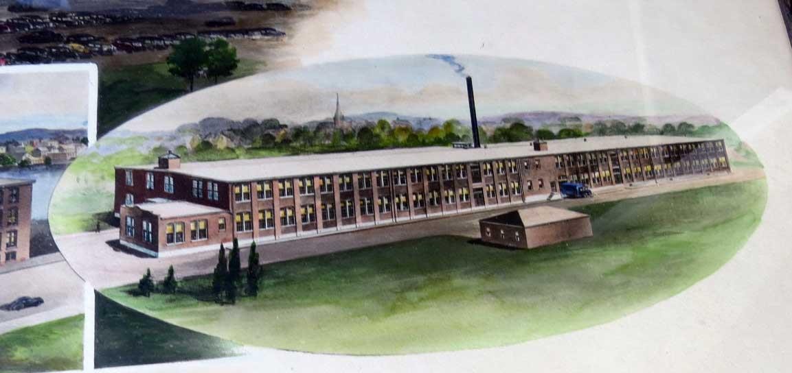 Miron Woolens Lithographed Plant Montage Clinton, MA Point-of-Purchase Display