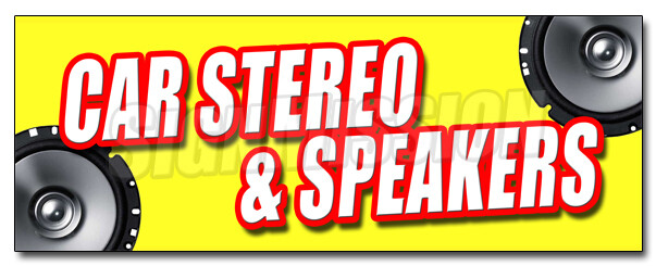 CAR STEREO & SPEAKERS DECAL sticker mp3 installation service amplifers