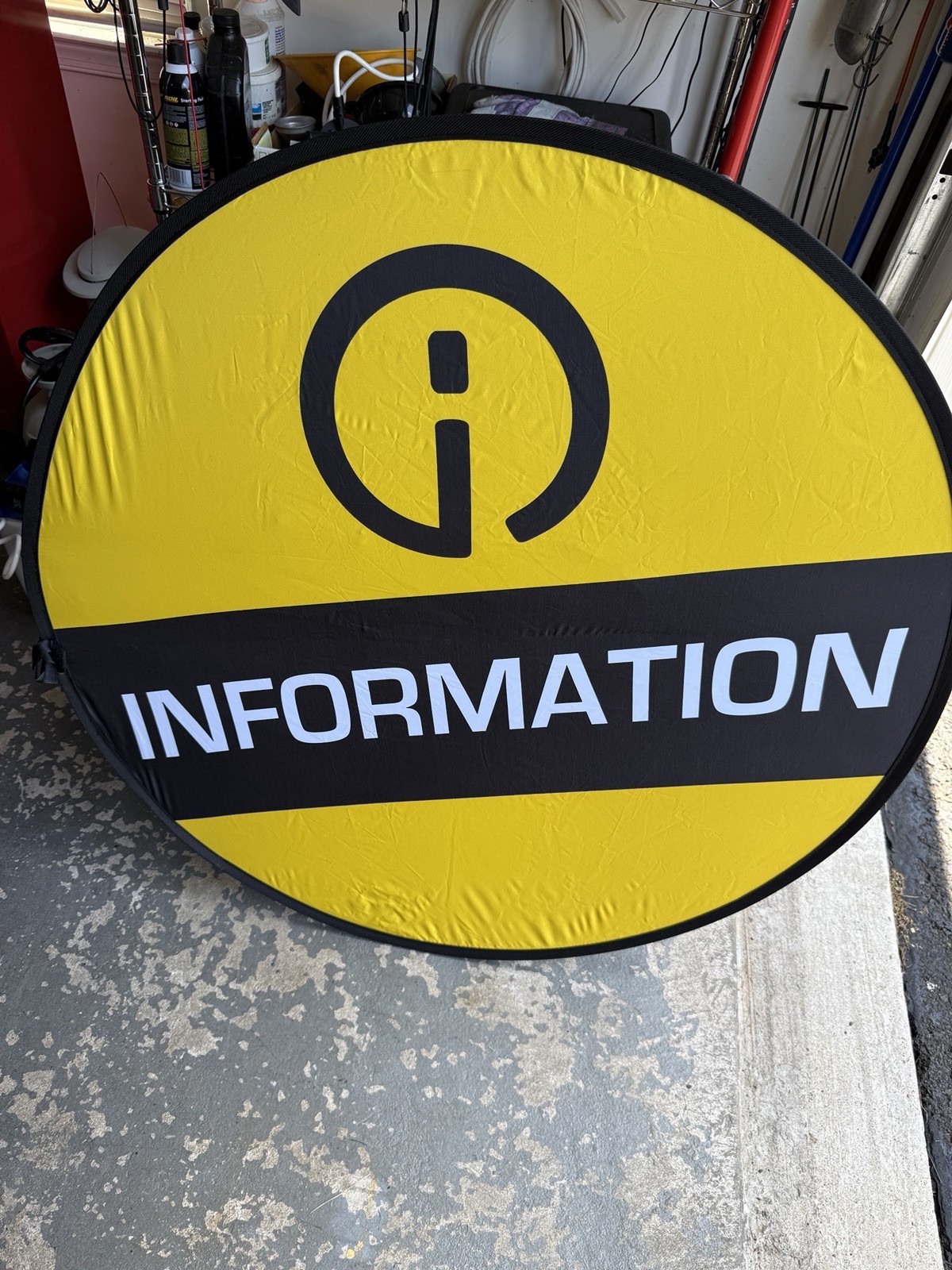 Portable Information Sign-Yellow & Black Pop-Up Display 3&prime; Foldable Easy Carry