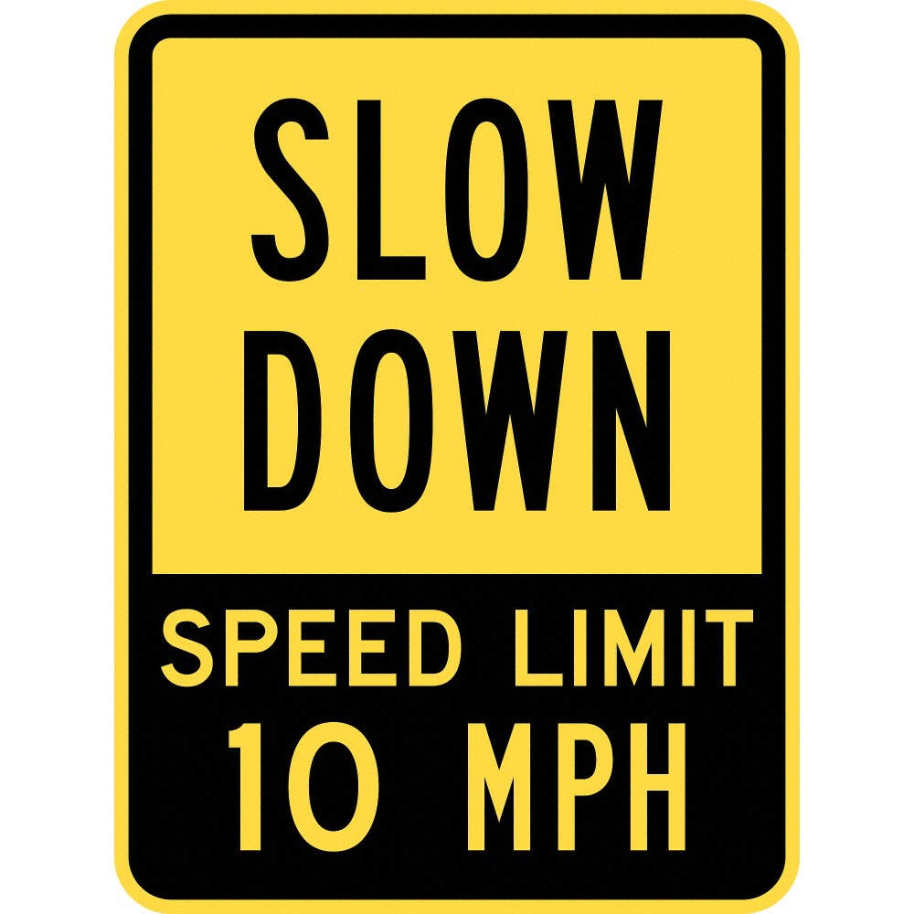 LYLE T1-1029-EG_18x24 Speed Limit Warning Sign,24&Prime; x 18&Prime; 36A810