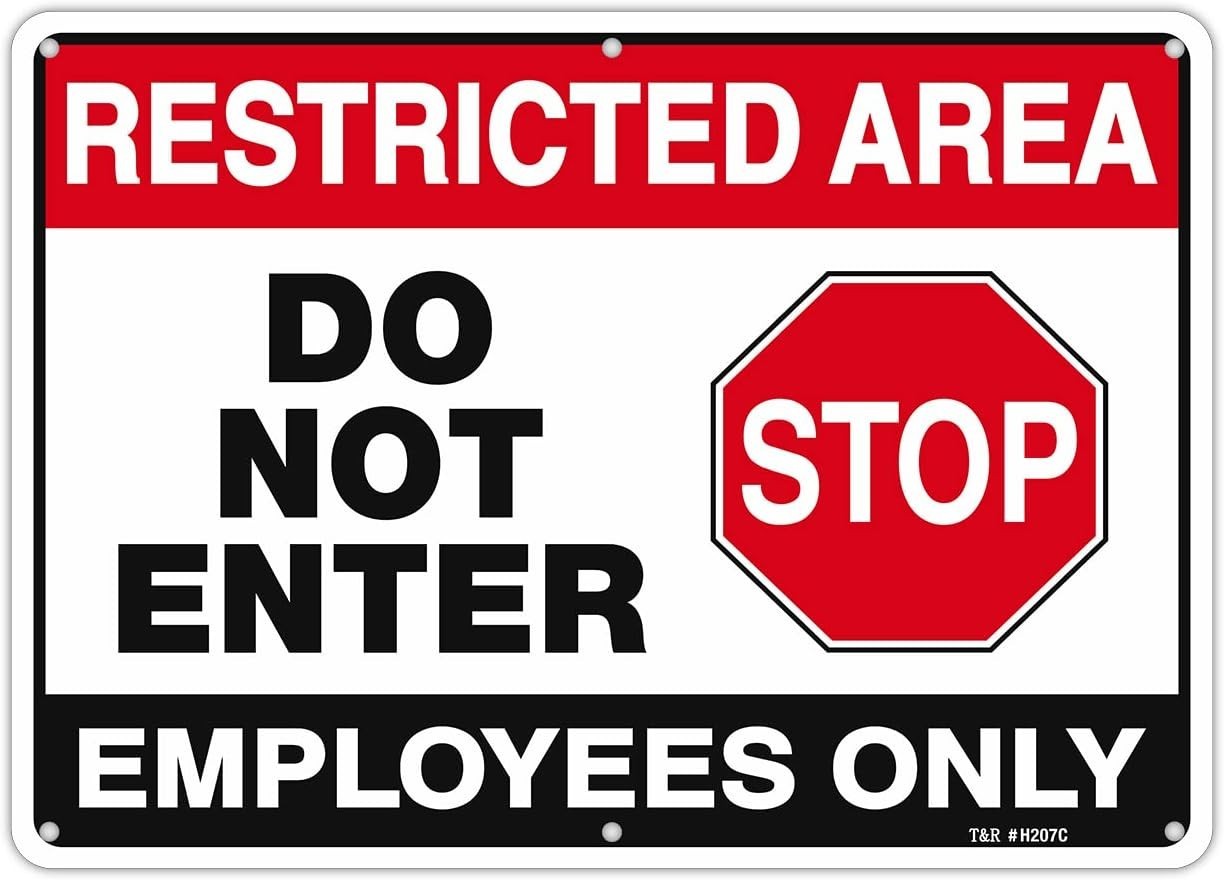 Large Restricted Area Do Not Enter Employees Only Sign – 1 Pack – 14 x 10 Inc…