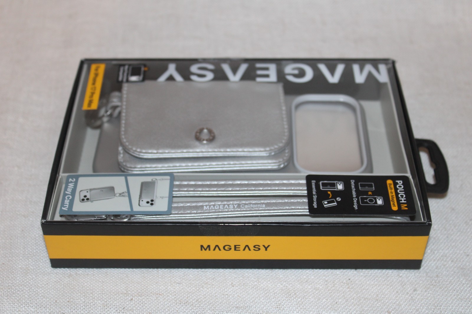 MAGEASY Pouch M Wallet Case for iPhone 17 Pro Max, MagSafe, Strap, Coin Purse