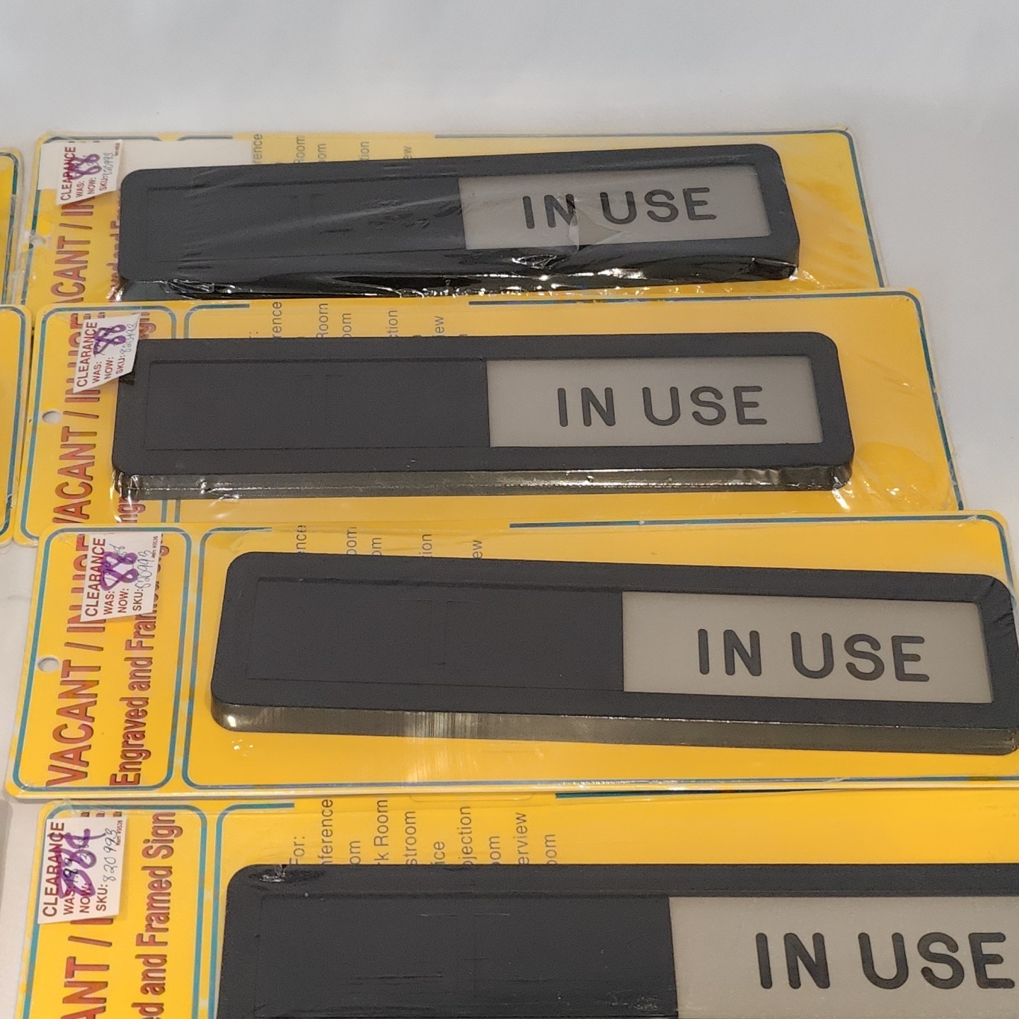 Lot Of 13 U.S. Stamp & Sign, Slider In Use/Vacant, Slide to Change Door