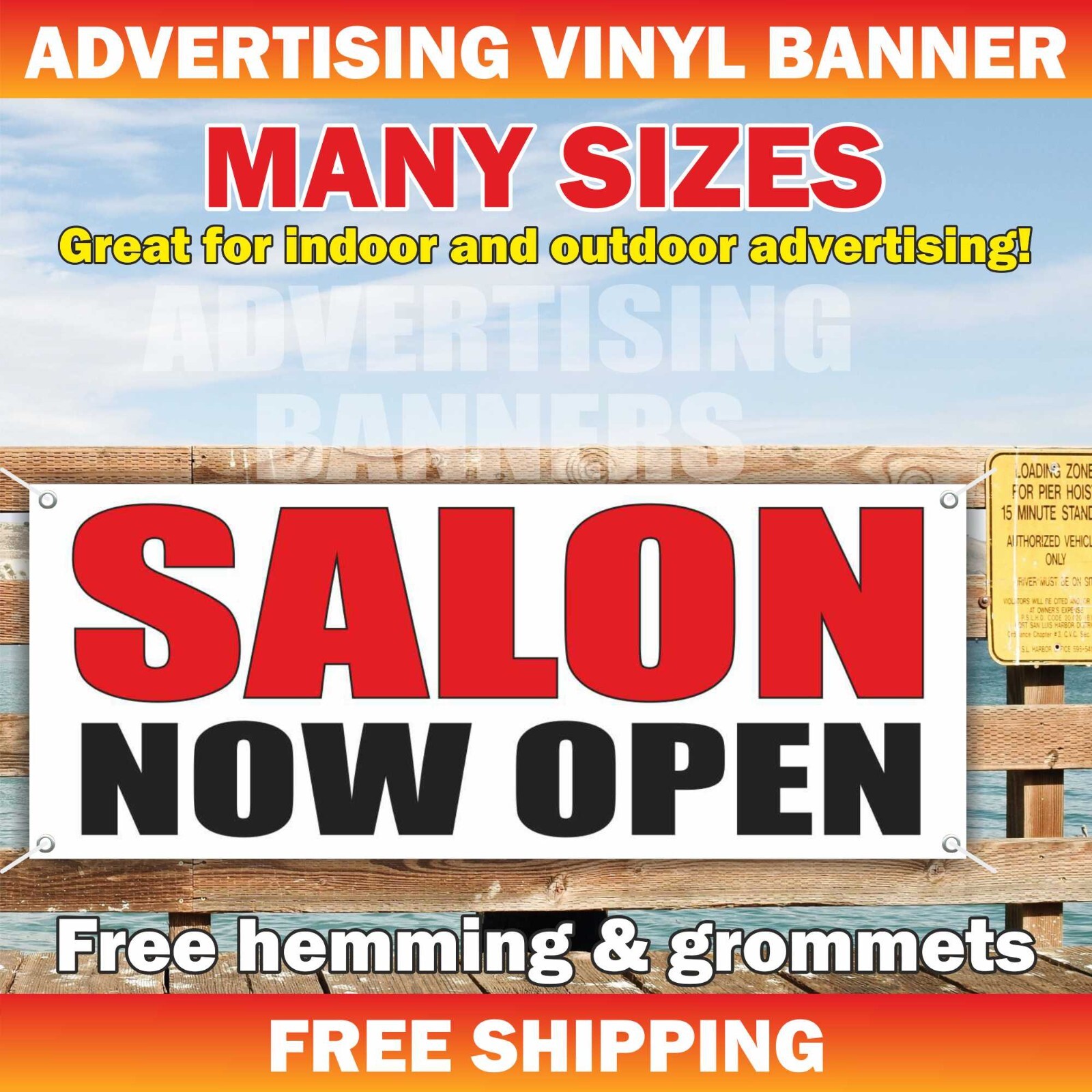 SALON NOW OPEN Advertising Banner Vinyl Sign Beauty Spa Nails Auto Tattoo Barber