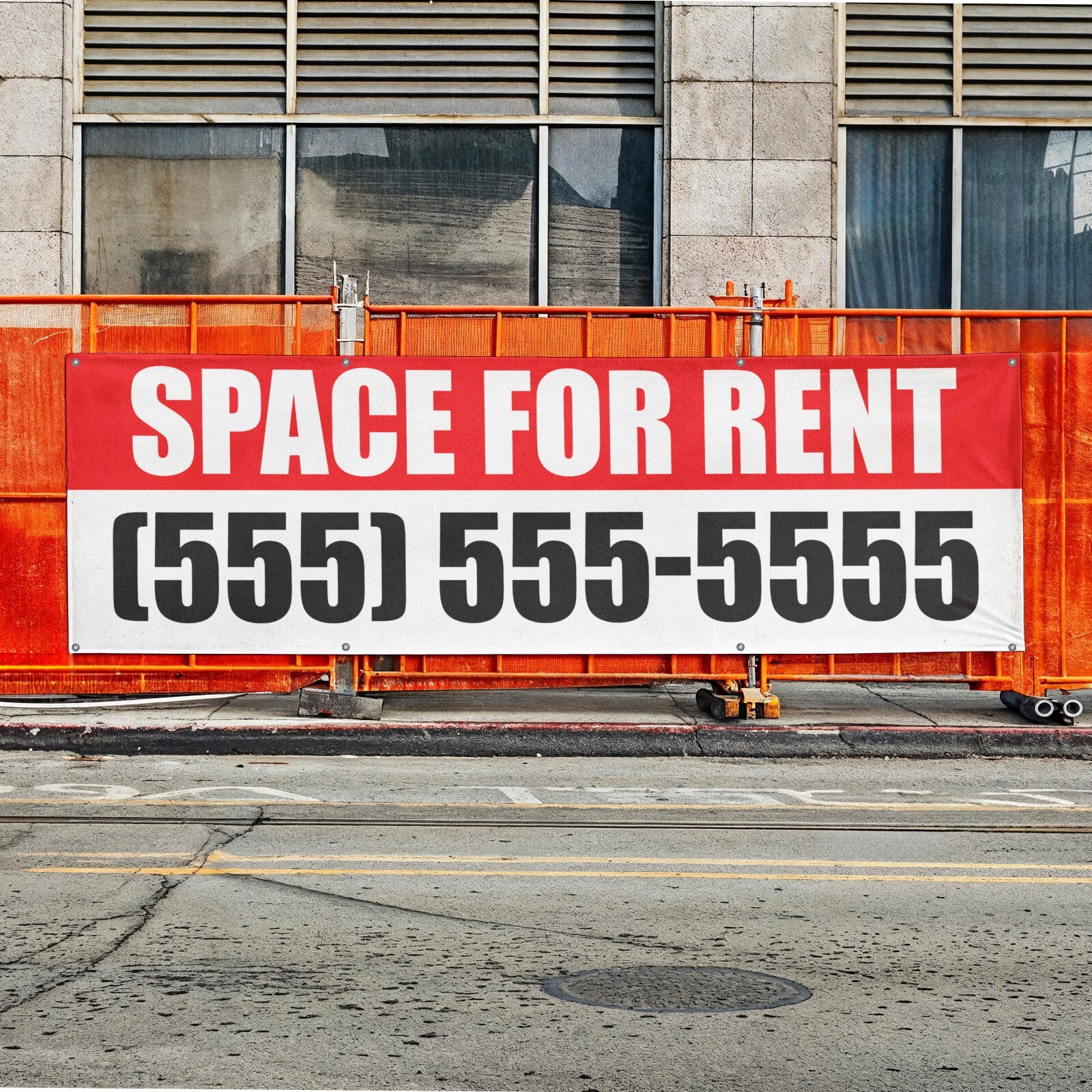 SPACE FOR RENT retail business advertising store front vinyl banner sign flag
