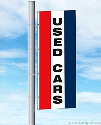 Used Cars Auto Dealer Free Flying Flag, 3&rsquo;wx8&rsquo;h, TriColor