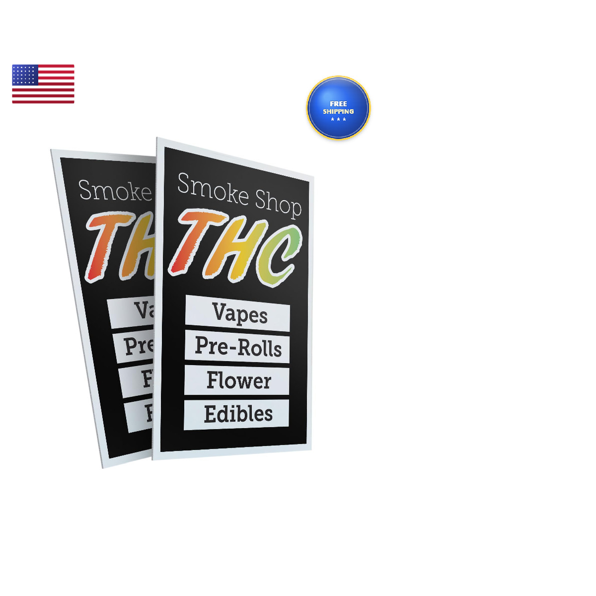 Signmission Smoke Shop Thc 2-Pack 24 Inch X 36 Inch Plastic Insert 4Mm