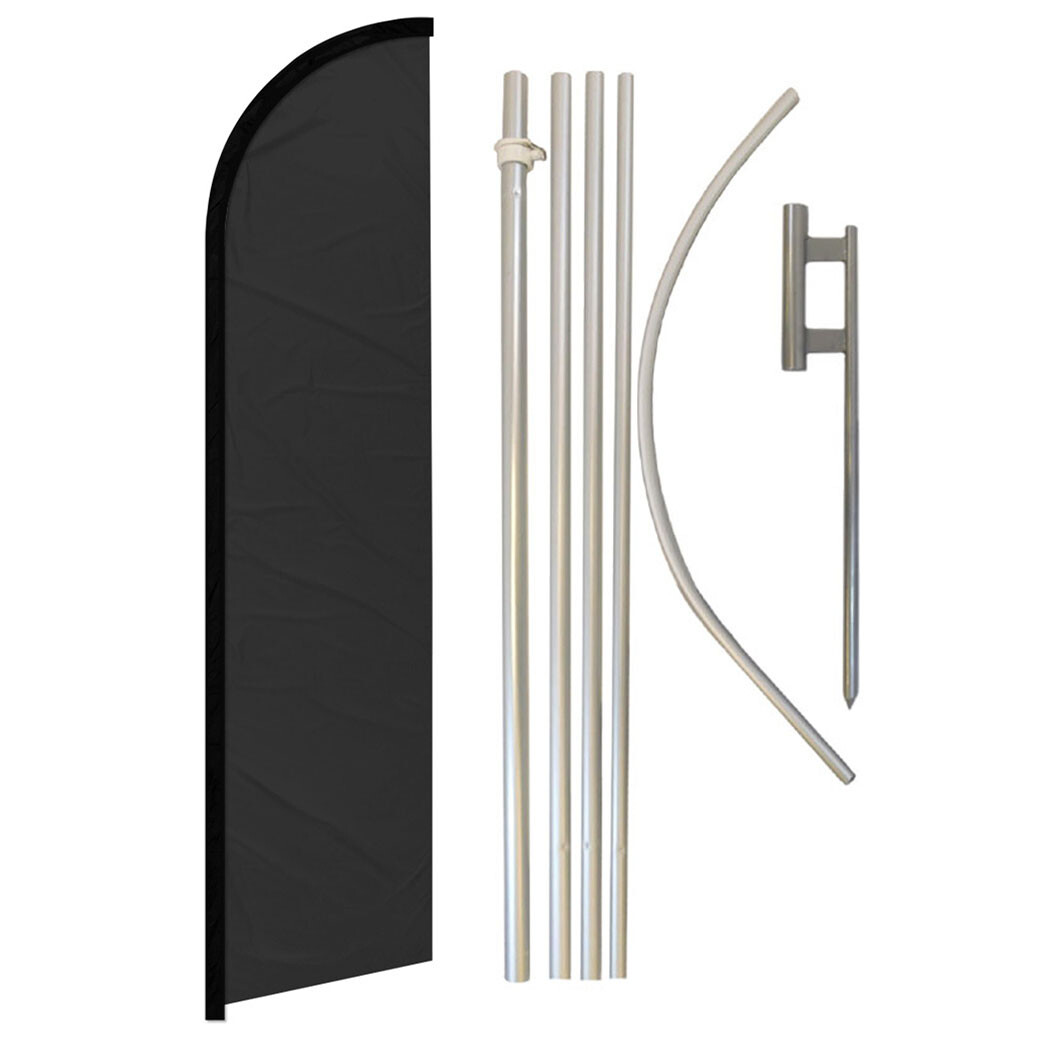 Solid Color Full Curve Windless Swooper Flag & Pole Kit Color Flags