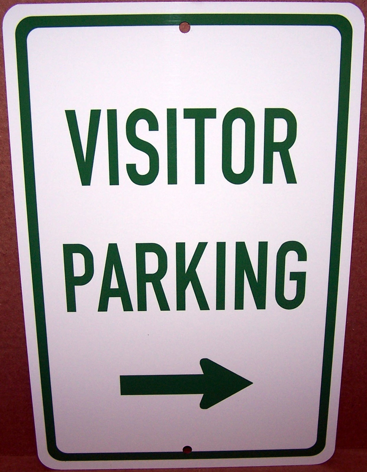 Visitor Parking Right Arrow 8&Prime;x12&Prime; Aluminum Sign UV Protected Made in USA Green