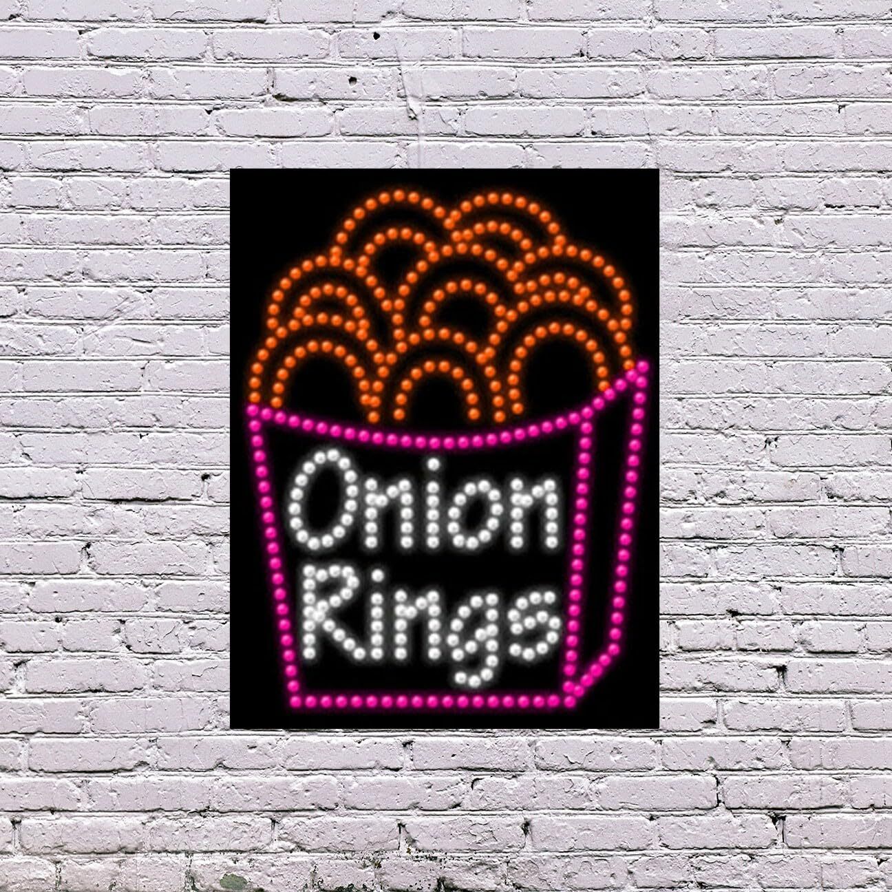 LED Onion Rings Sign | Light Up Sign | 26&Prime;H x 20&Prime;W x 2&Prime;D