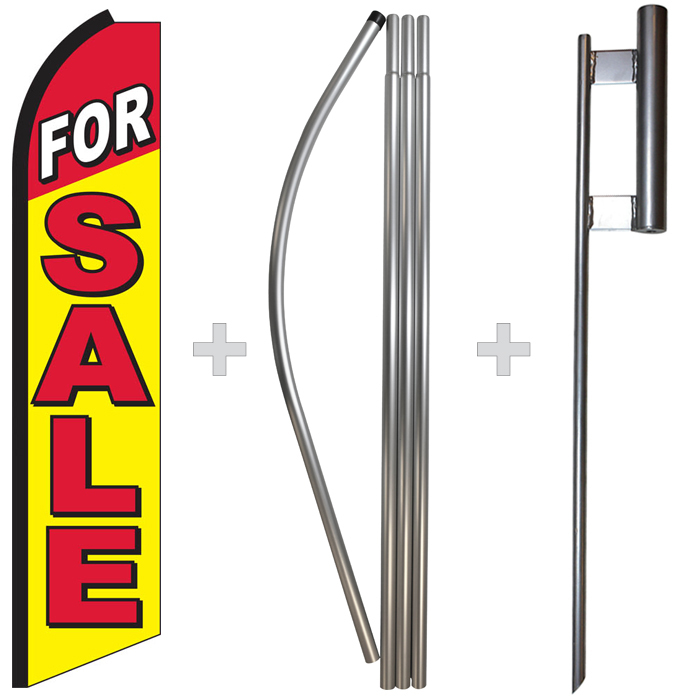 For Sale 15&prime; Tall Swooper Flag & Pole Kit Feather Super Bow Banner