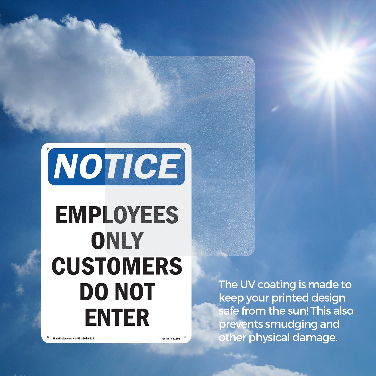 Employees Only Customers Do Not Enter OSHA Notice Sign Or Decal – 5 or 10 Pack