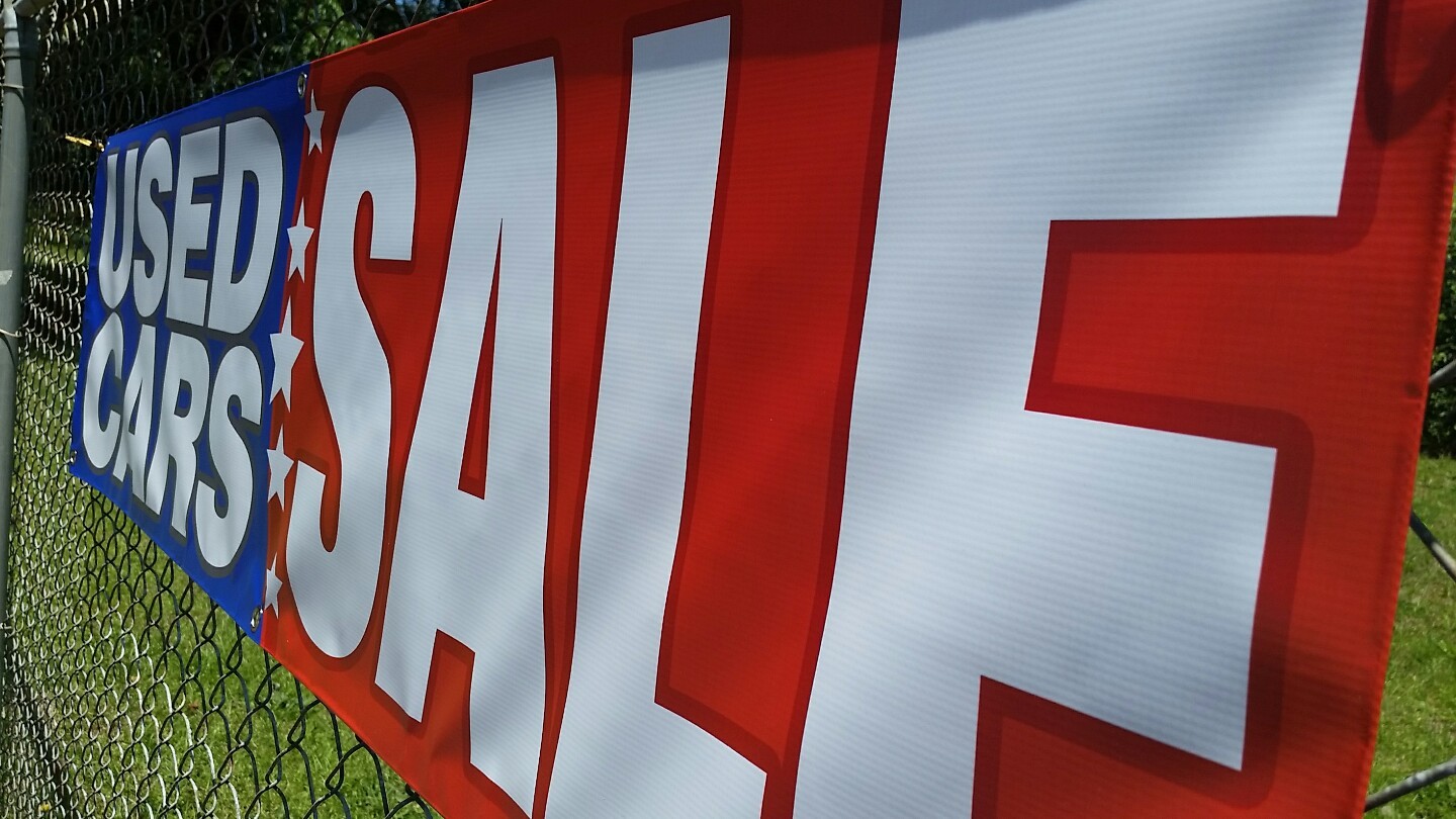 6&rsquo;x1.5&prime; USED CARS SALE Banner Dealership Broker Open Sign Display Pre-Owned Car