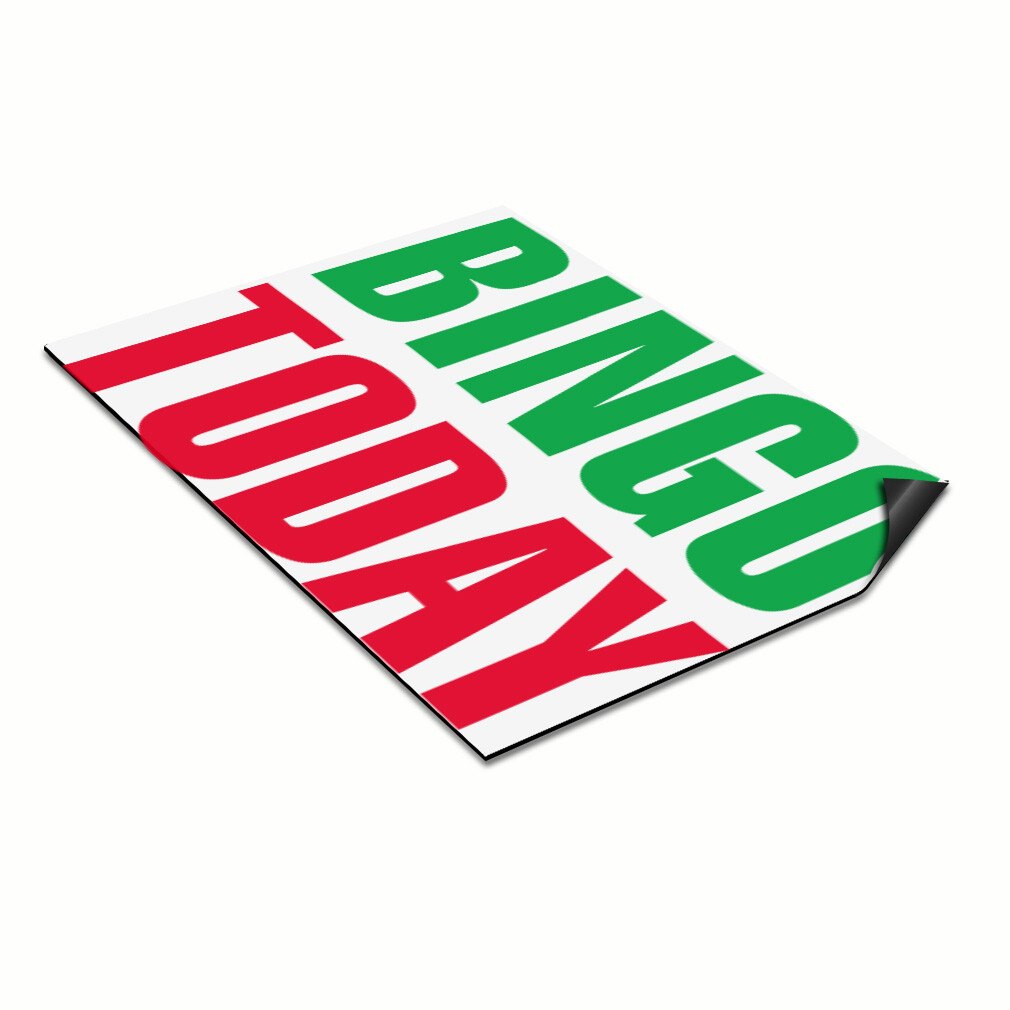 Car Magnet Set of 2 Bingo Today Green Red Car Advertising Industrial Sign