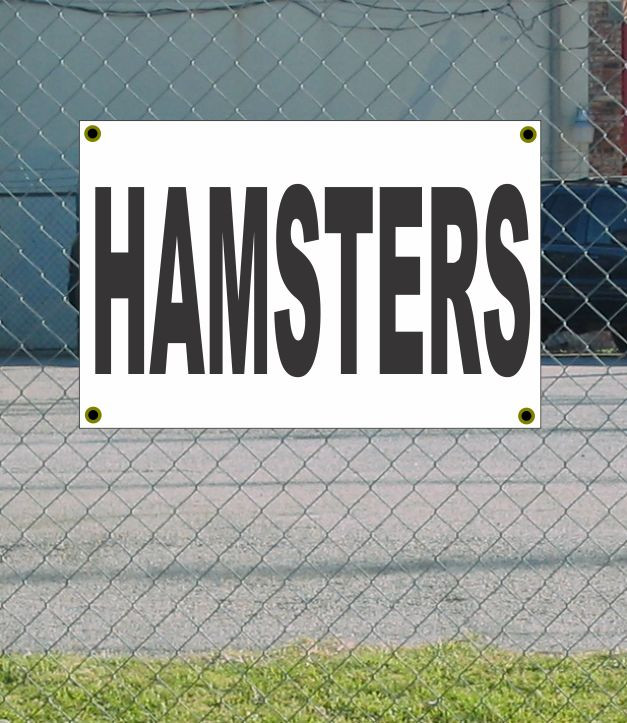 2×3 HAMSTERS Black & White Banner Sign NEW Discount Size & Price FREE SHIP