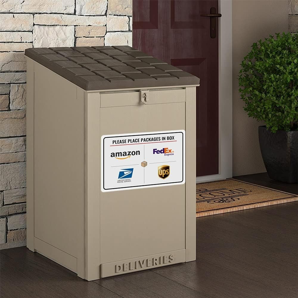 Vibrant 12×8 Outdoor &lsquo;Please Place Packages In Box&rsquo; Sign – Rust-Free Aluminum