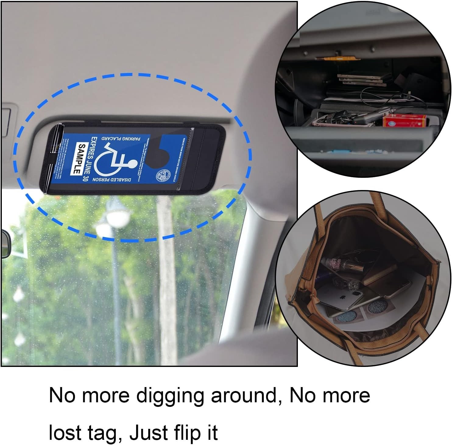 Handicap Placard Holder for Auto, Wisdompro Disabled Parking Permit Sign Protect