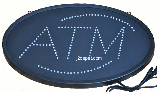 US Seller Animated ATM Led Sign neon lighted. Video inside. 21&Prime;x13-1/2&Prime;