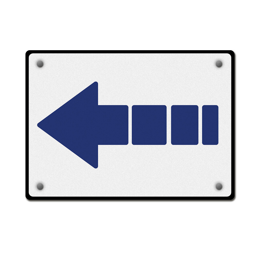 Horizontal Metal Sign Left Directional Acrylic Weatherproof Street Signage