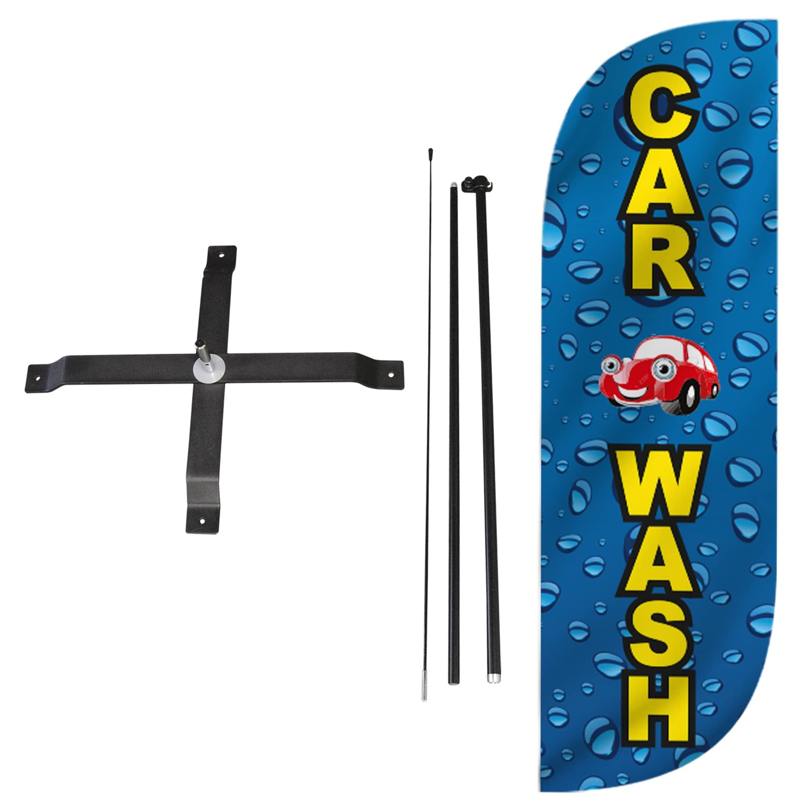 Feather Flag Set – 5ft Tall Advertising Banner Flag with Pole Kit and X-Stand…