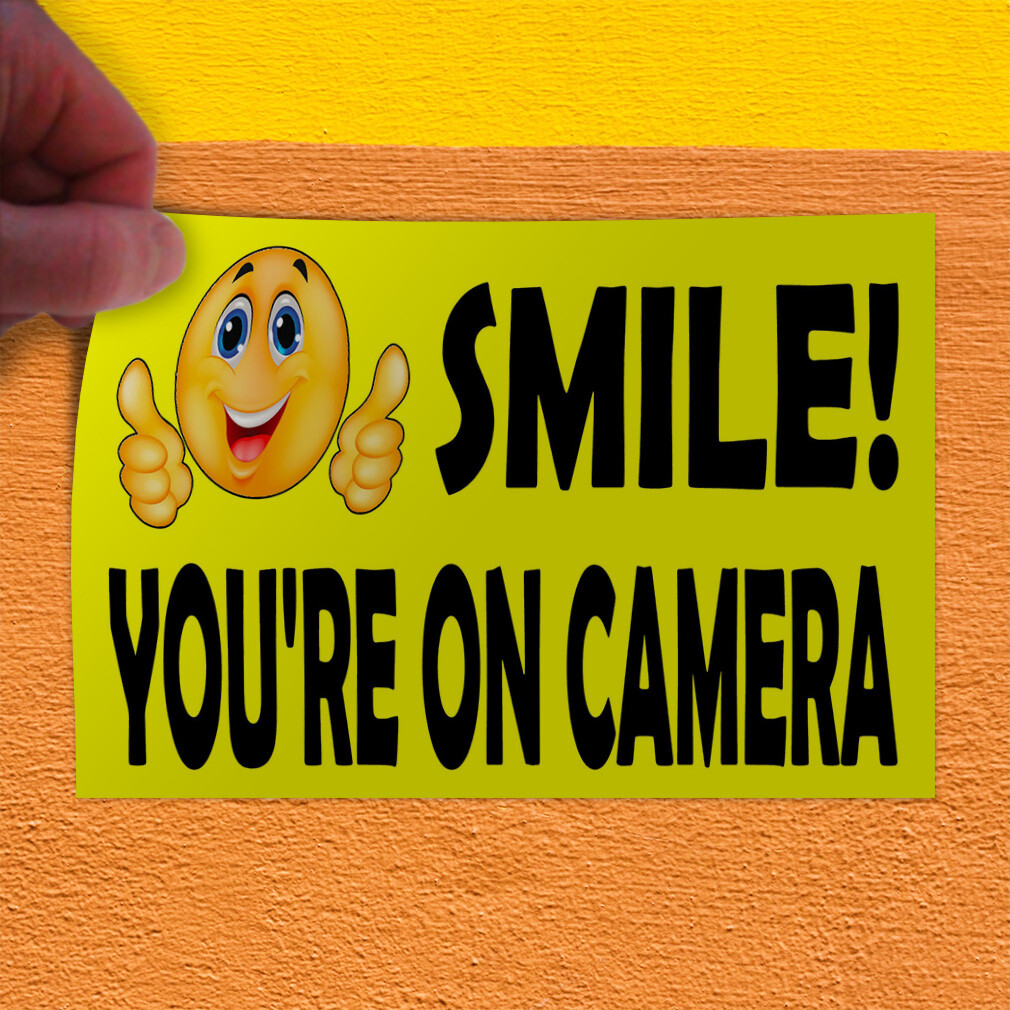 Decal Stickers Smile You Are on Camera Vinyl Store Sign Label Hobbies