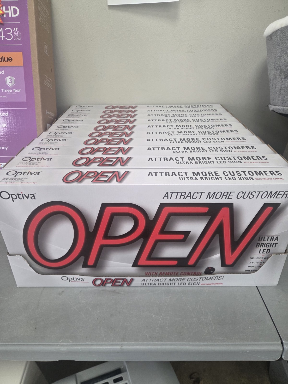 Open Sign Brand New In Box With Remote