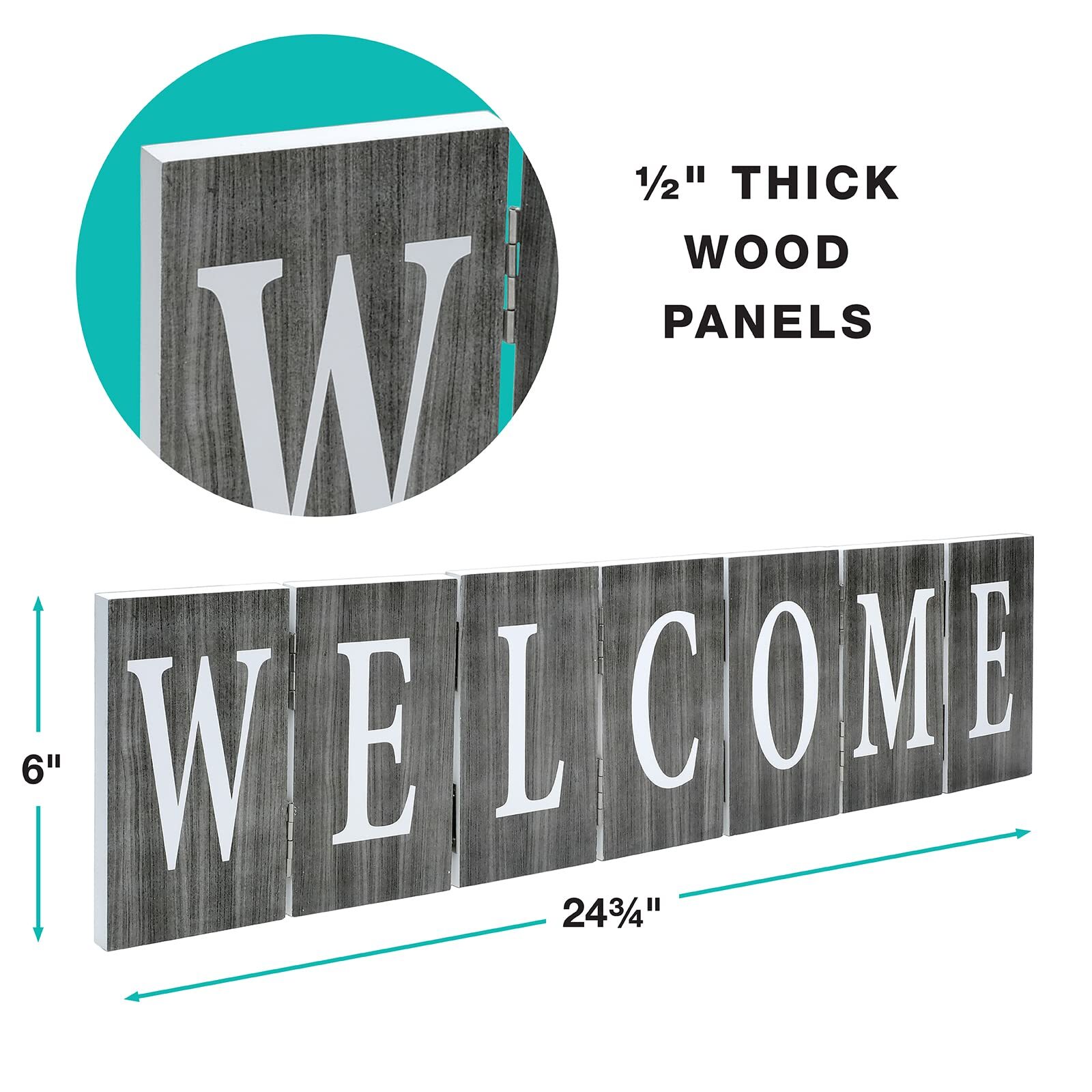 Gray Hinged Accordion Sign – Welcome