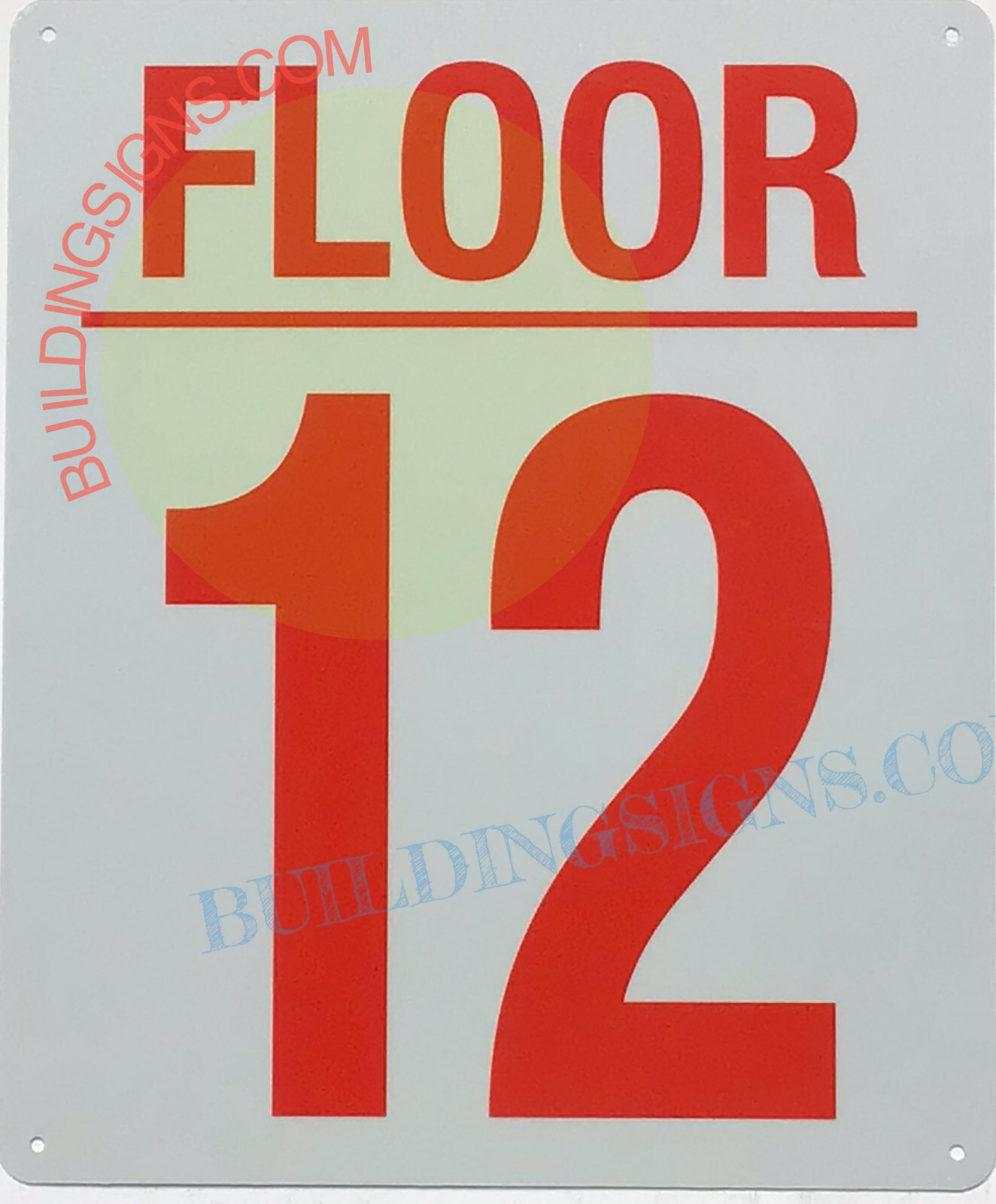 12 FLOOR SIGN (10×12, White, Aluminum)