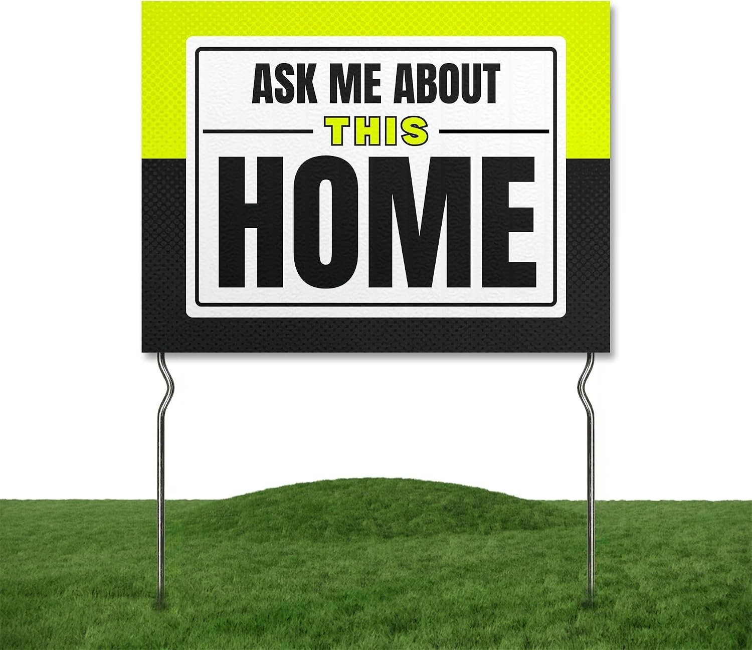 Double Sided Real Estate Yard Sign with 13&Prime; Metal Stake Outdoor Garden Sign