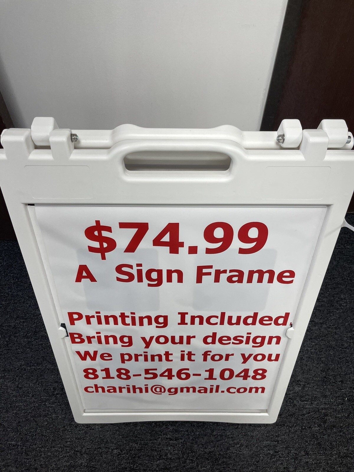 Custom REPLACEMENT SIGN A-Frame Sidewalk Sign replaceable Board 22.5&prime; X 29.5&prime;