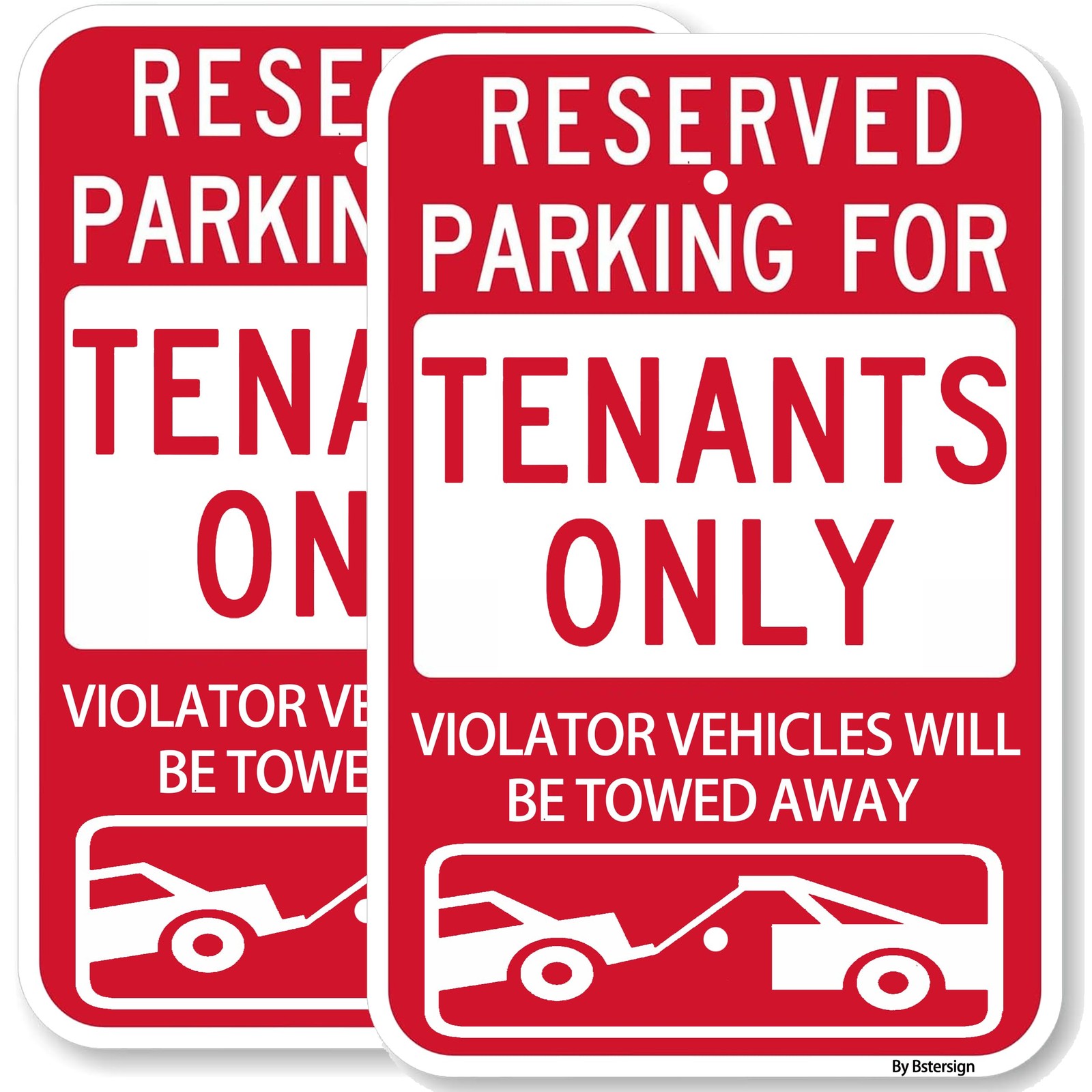 2-Pack 18×12 inch Large Reserved Parking Sign for Tenants Only Reflective