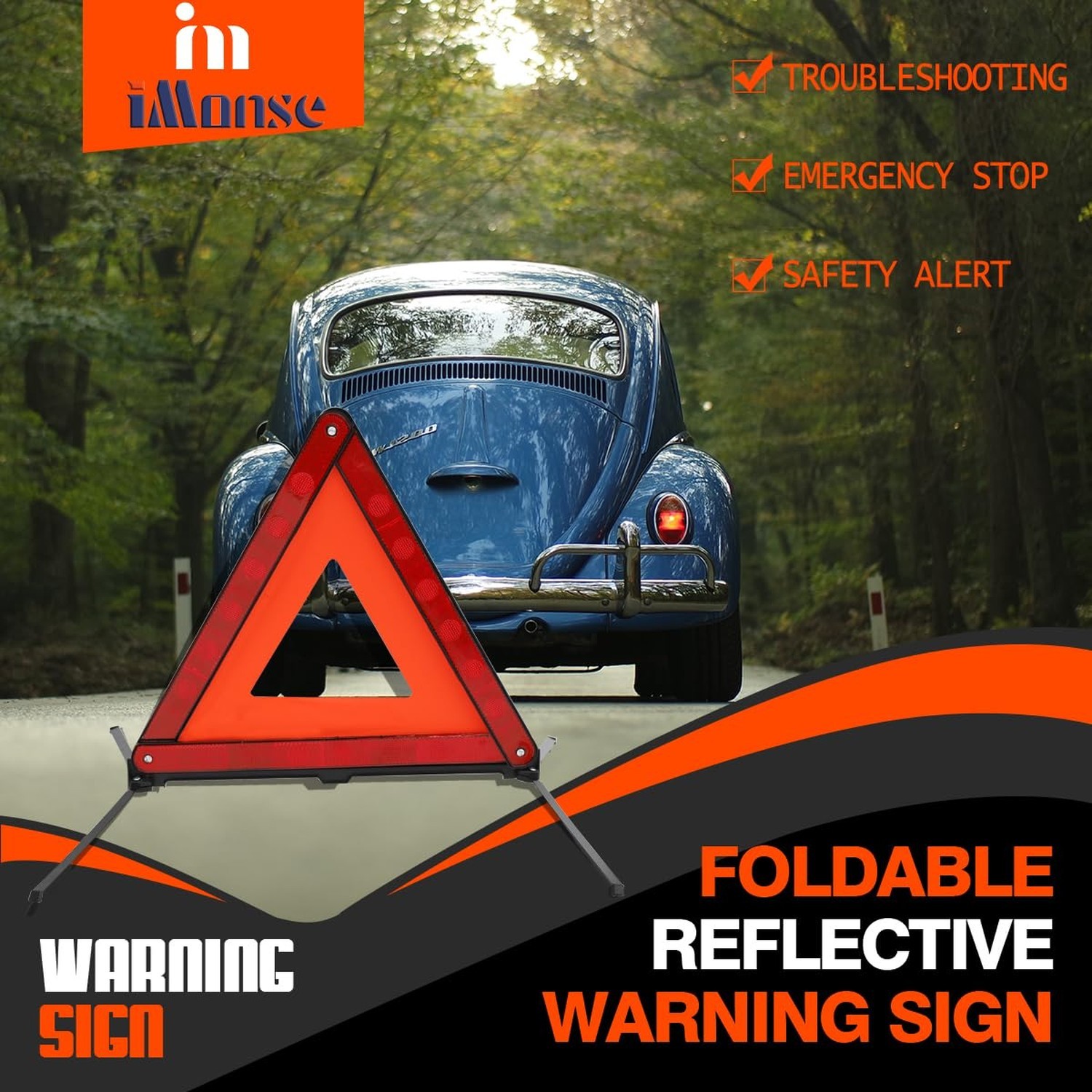 Warning Safety Triangle Kit, Emergency Roadside Warning Reflective Triangle 2…