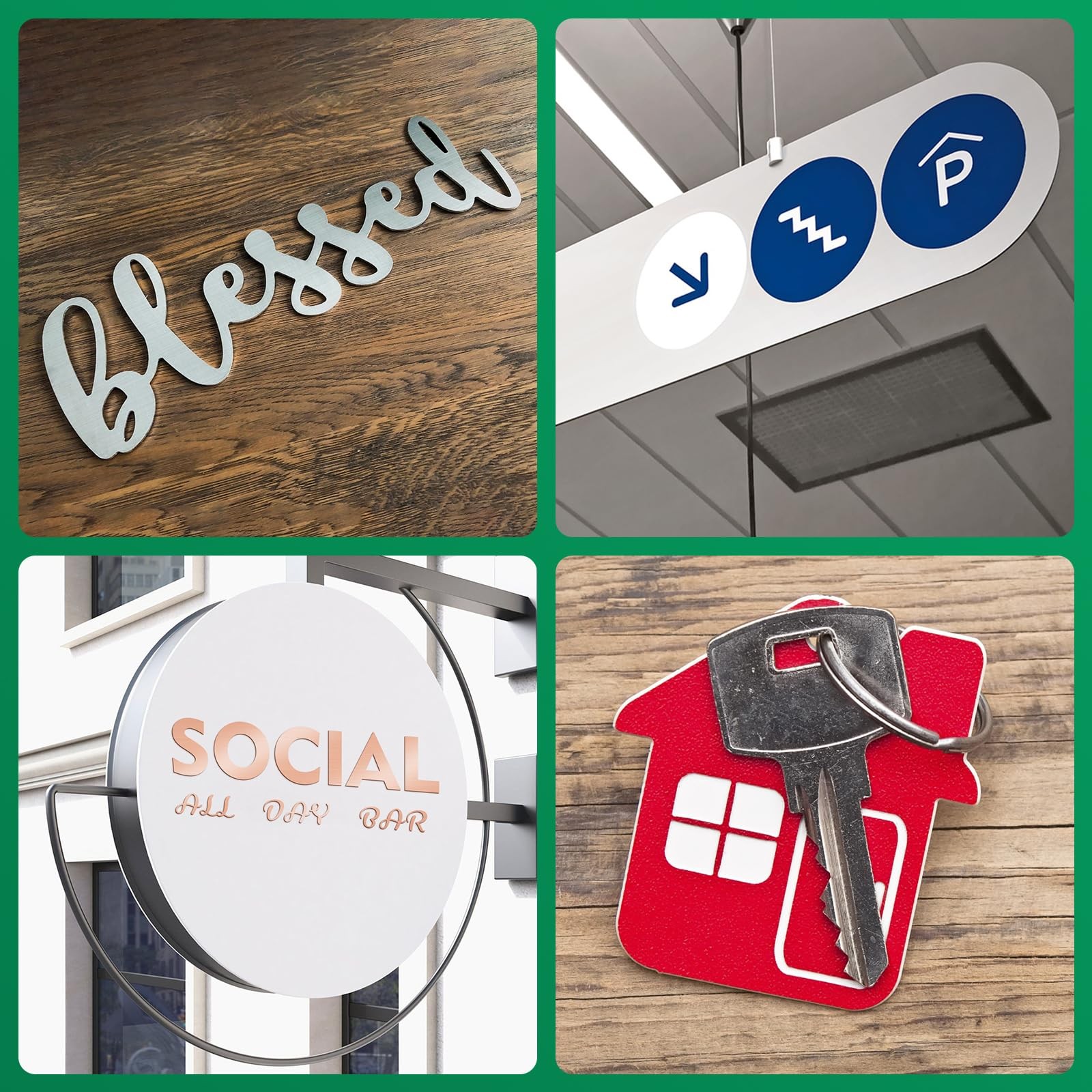 12 PCS 11.8×6.49×0.05 Inch Double Color ABS Plastic Sheets Engraving Signage